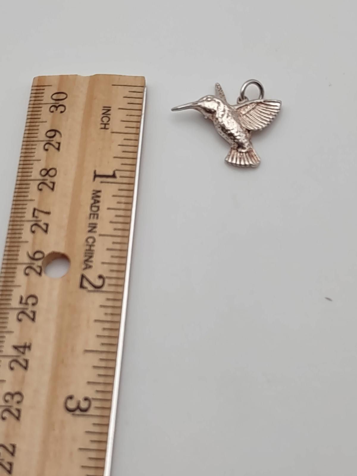 The Unbranded Brand Sterling Silver Hummingbird Pendant 925 Charm Size ONE SIZE - 4 Thumbnail