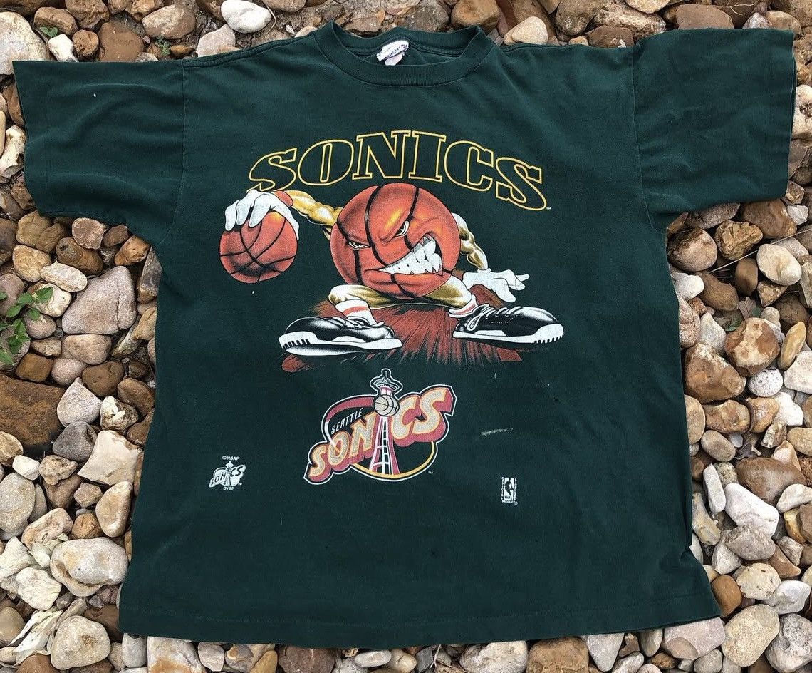 Other Vintage 90s Seattle Supersonics Basketball Caricature Size US L / EU 52-54 / 3 - 1 Thumbnail