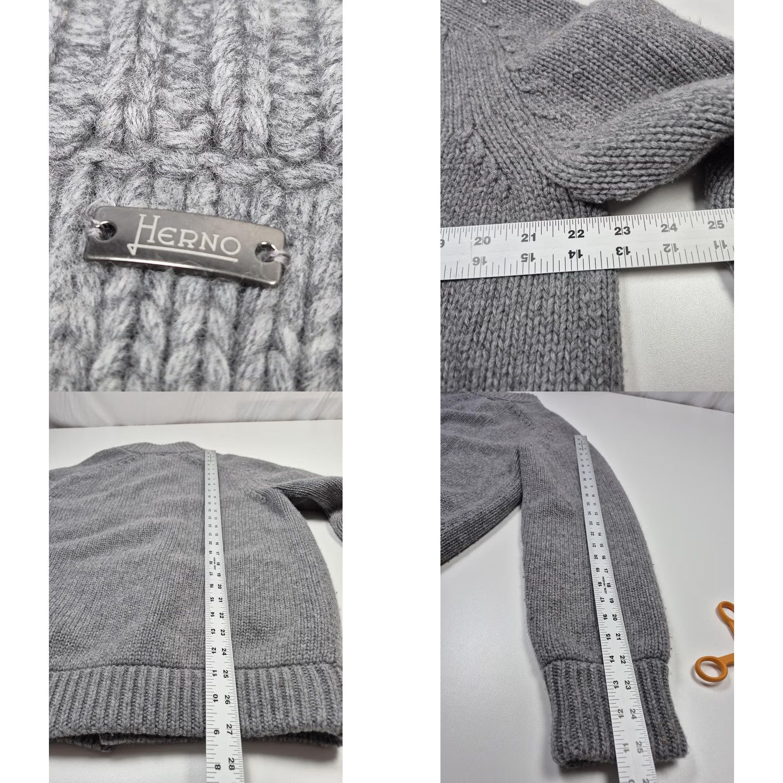 Herno Herno Jacket Mens 54 Gray Wool Knit Bomber Button Front Resort Italy Lined Size US L / EU 52-54 / 3 - 9 Thumbnail