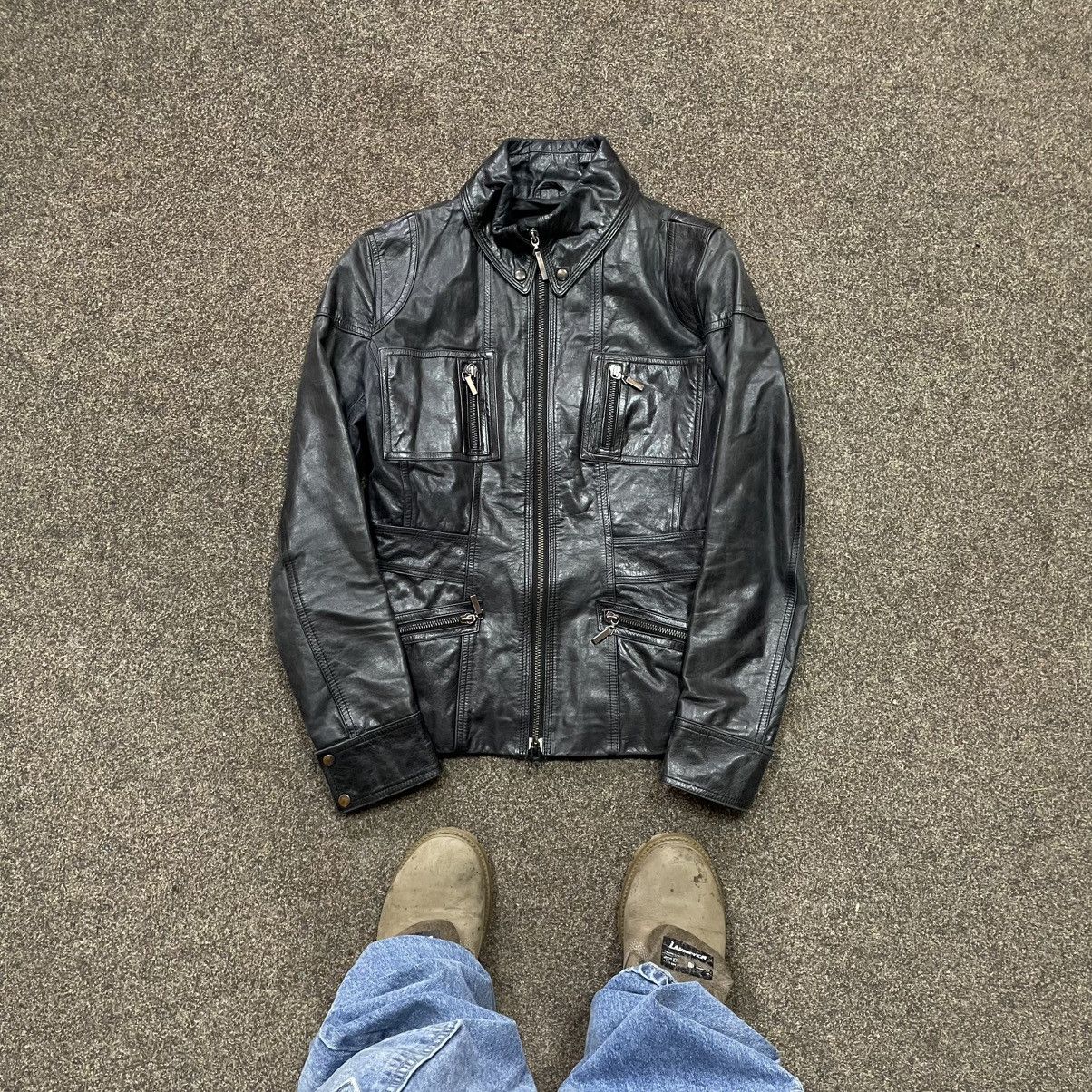 Genuine Leather Vintage Y2K Leather Jacket Biker Punk Opium BALENCIAGA Style Size S / US 4 / IT 40 - 1 Thumbnail