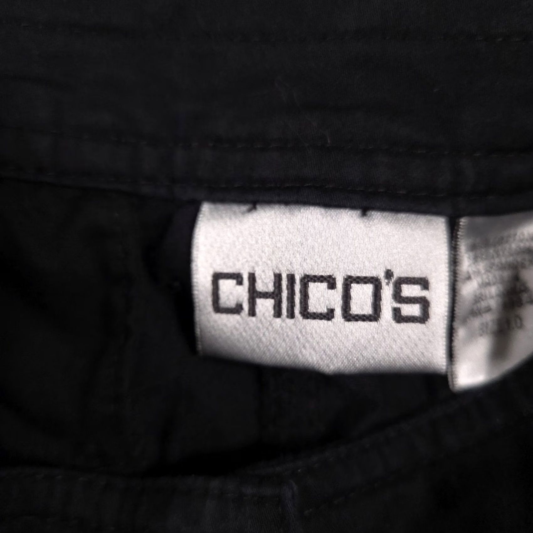 Vintage Chico's Pants Womens 1 Black Capri Cropped Utility Stretch Cotton Pockets Casual Size 25" / US 0 / IT 36 - 6 Thumbnail