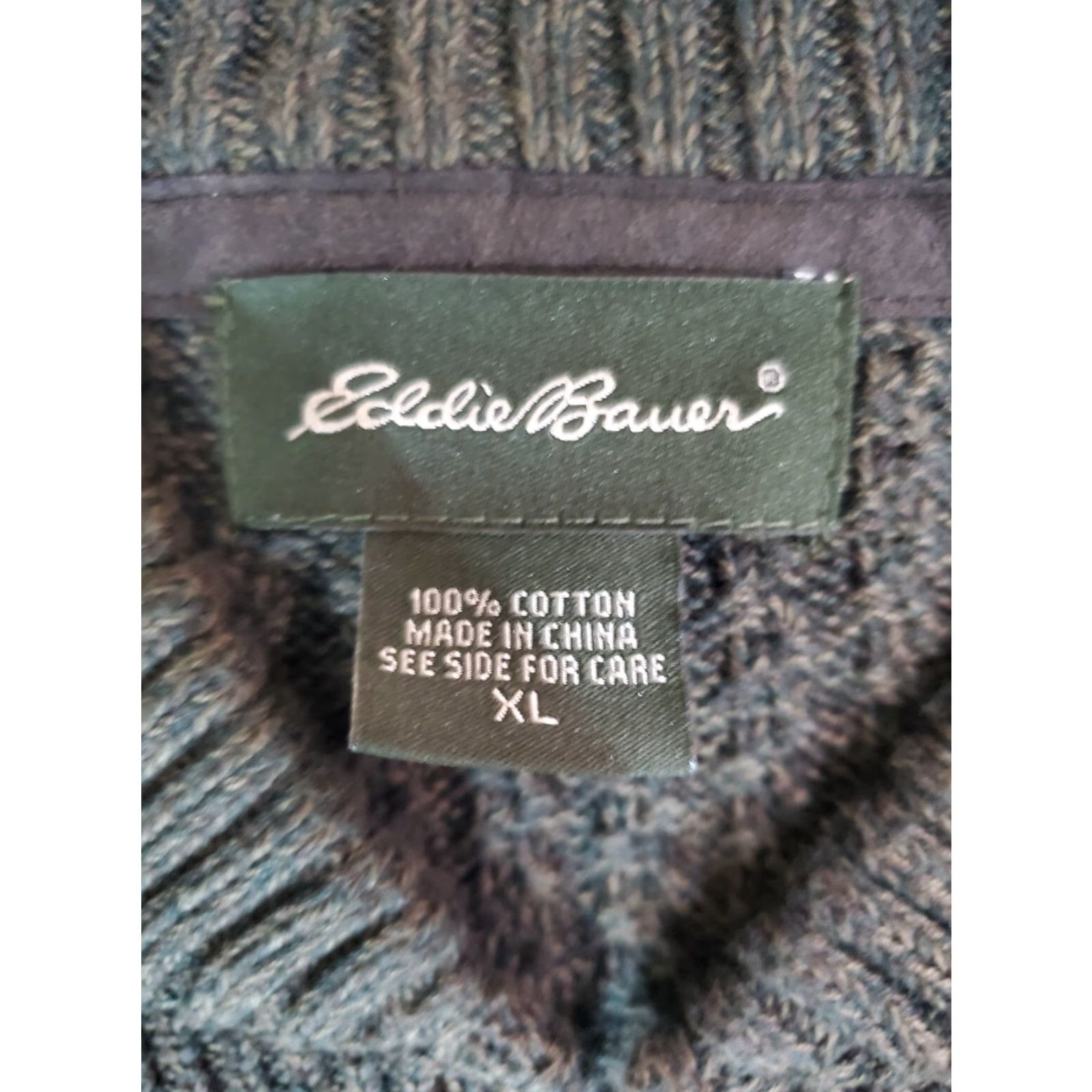 Eddie Bauer Eddie Bauer Classic Henley Sweater Men's XL Green 100% Cotton, Button, Knit, Long Sleeve, Regular Fit Size US XL / EU 56 / 4 - 4 Thumbnail