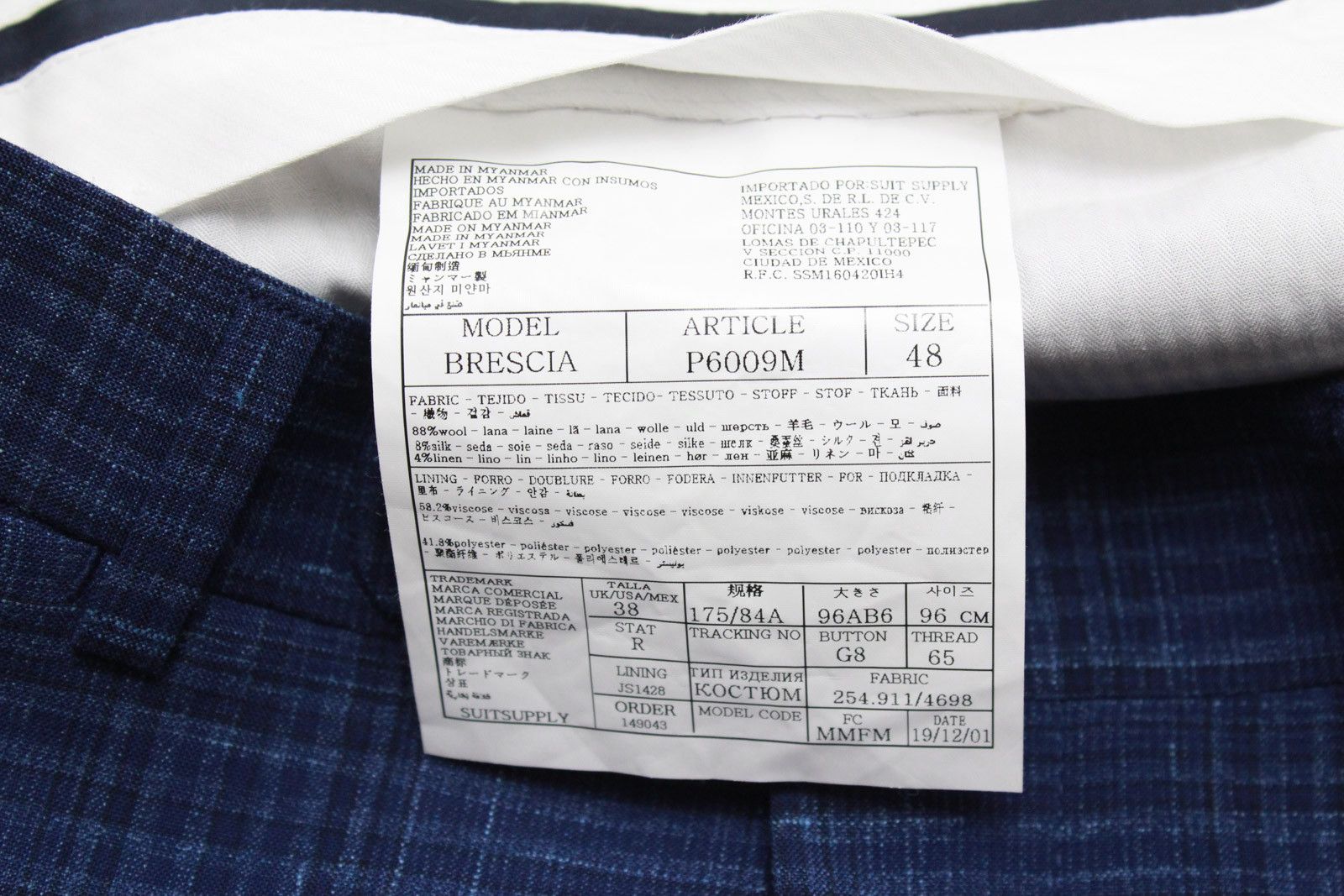 Suitsupply SUITSUPPLY Lazio Single Breasted Brescia Suit Men's UK 38 Size 38R - 10 Thumbnail