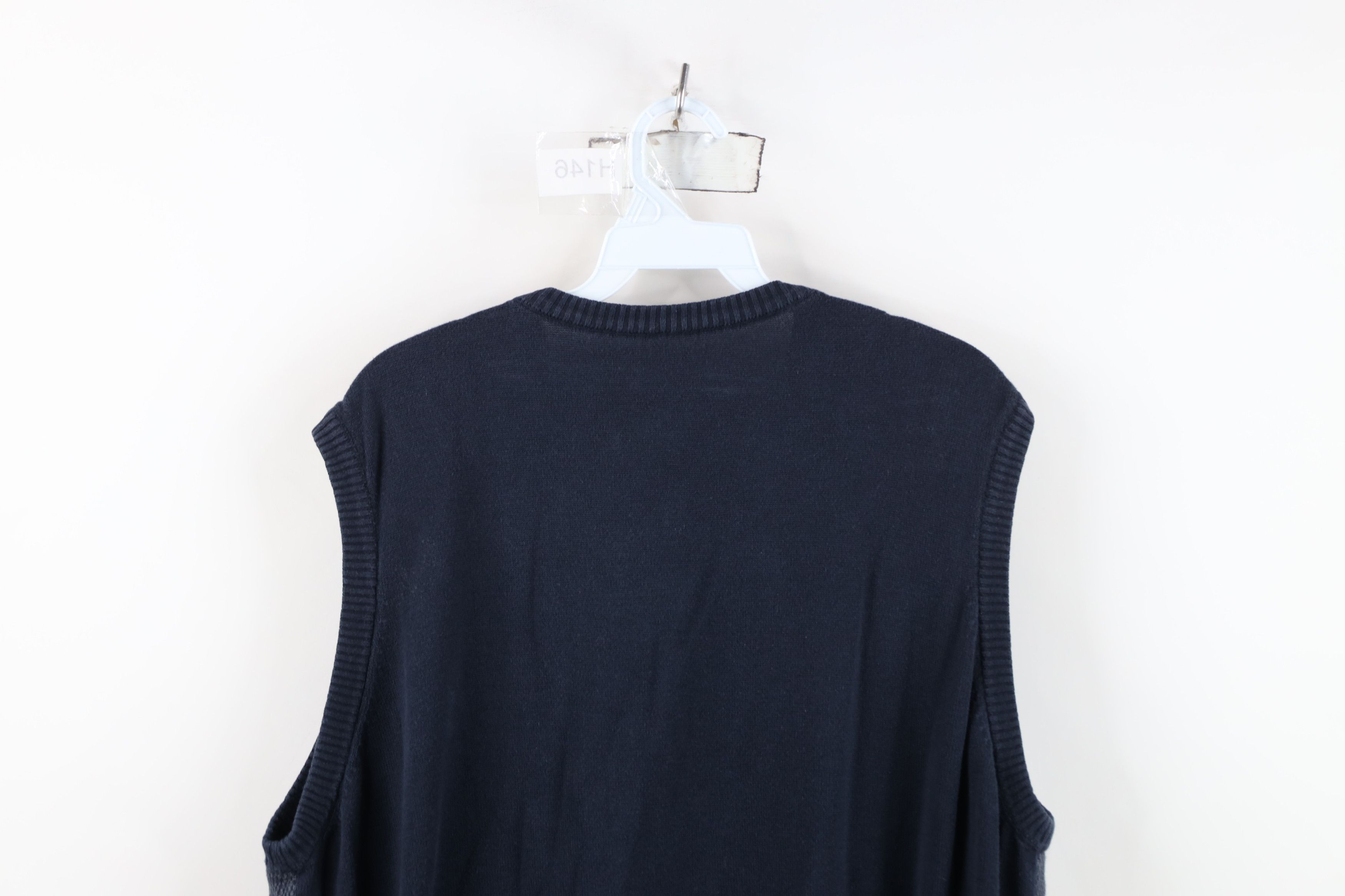 Vintage Vintage 90s Streetwear Diamond Knit V-Neck Sweater Vest Size US XL / EU 56 / 4 - 10 Thumbnail