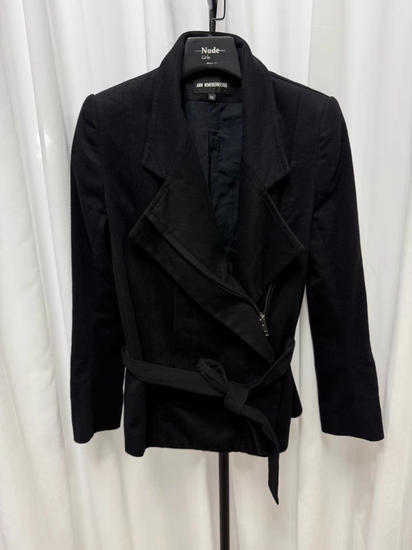Ann Demeulemeester Ann Demeulemeester Cashmere Asymmetric Zip Jacket K20 Size XXS / US 00 / IT 34 - 1 Thumbnail