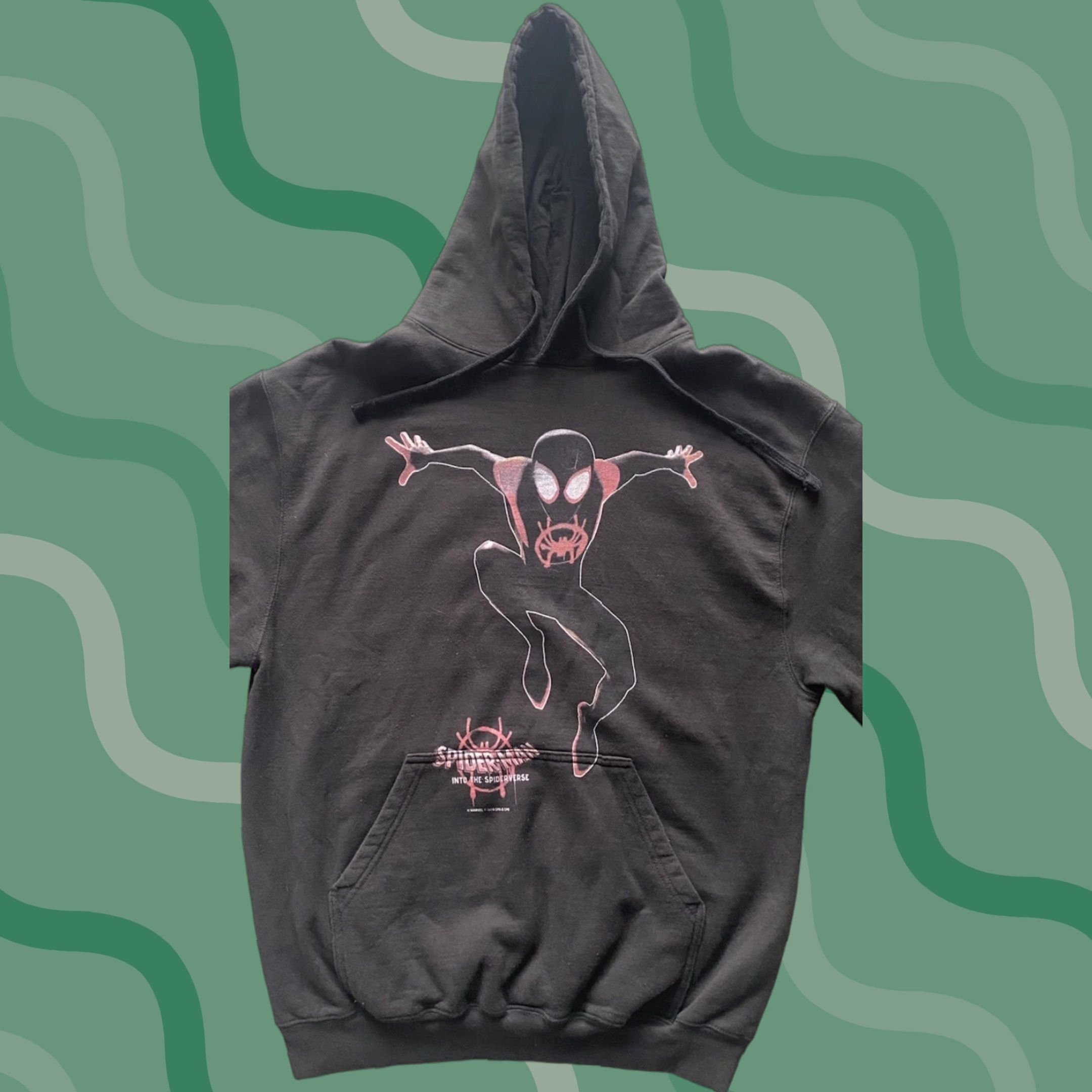 Tultex VINTAGE Into The Spider-Verse MENS LARGE Black Tultex Hoodie Marvel Spider-Man 2019 Mens L Spider-Man Hoodie Size US L / EU 52-54 / 3 - 1 Thumbnail