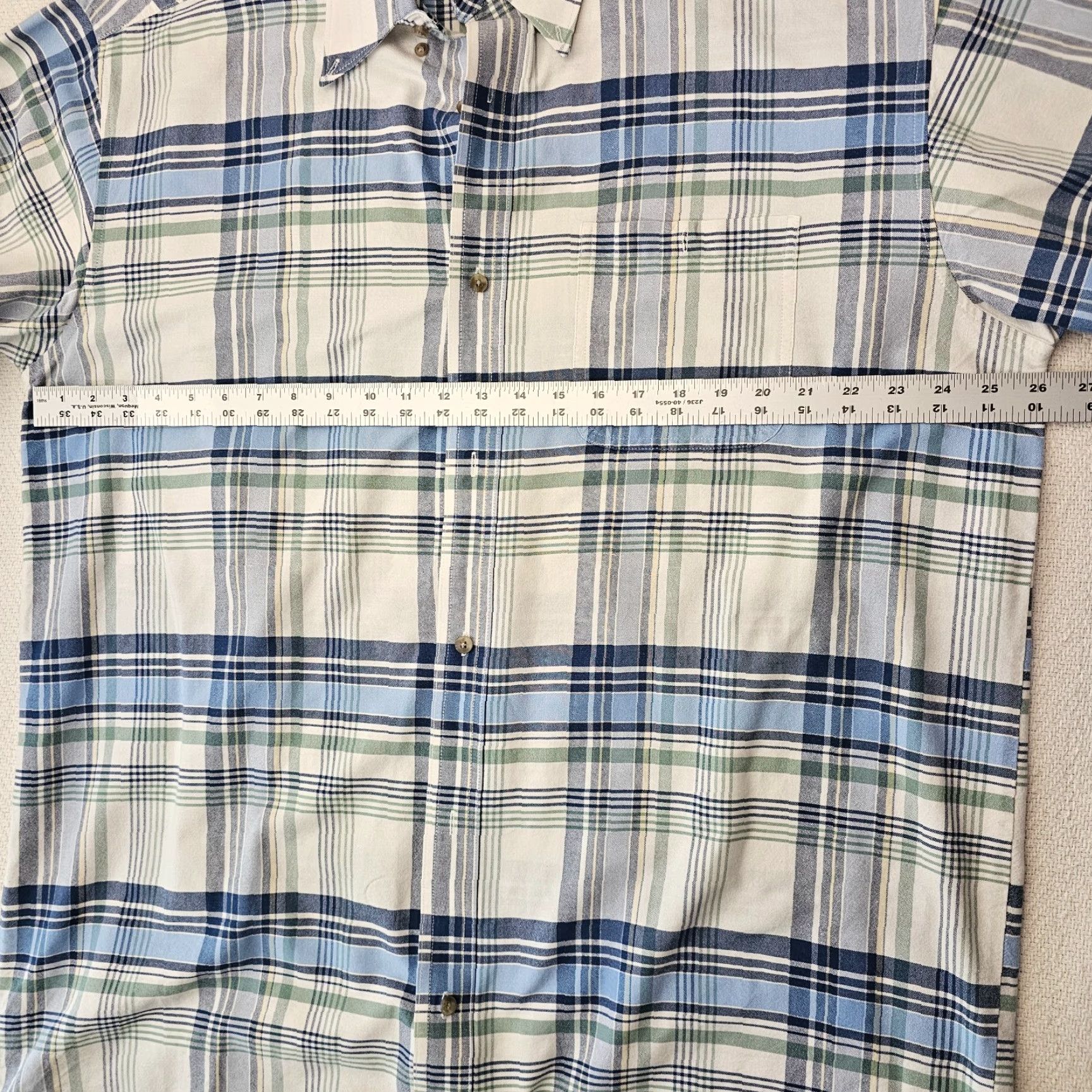 Wrangler Wrangler Shirt Blue Plaid Short Sleeve Button-Down 2XT Mens Vintage No N/A Size US XXL / EU 58 / 5 - 6 Thumbnail