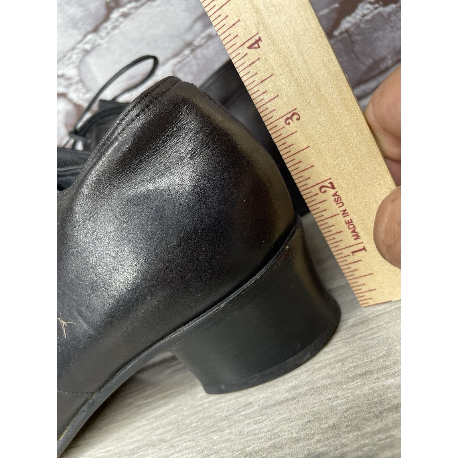 Other Donn Adriana Black Leather Lace Up Oxford Heel Shoes Women S Size US 9.5 / IT 39.5 - 16 Thumbnail