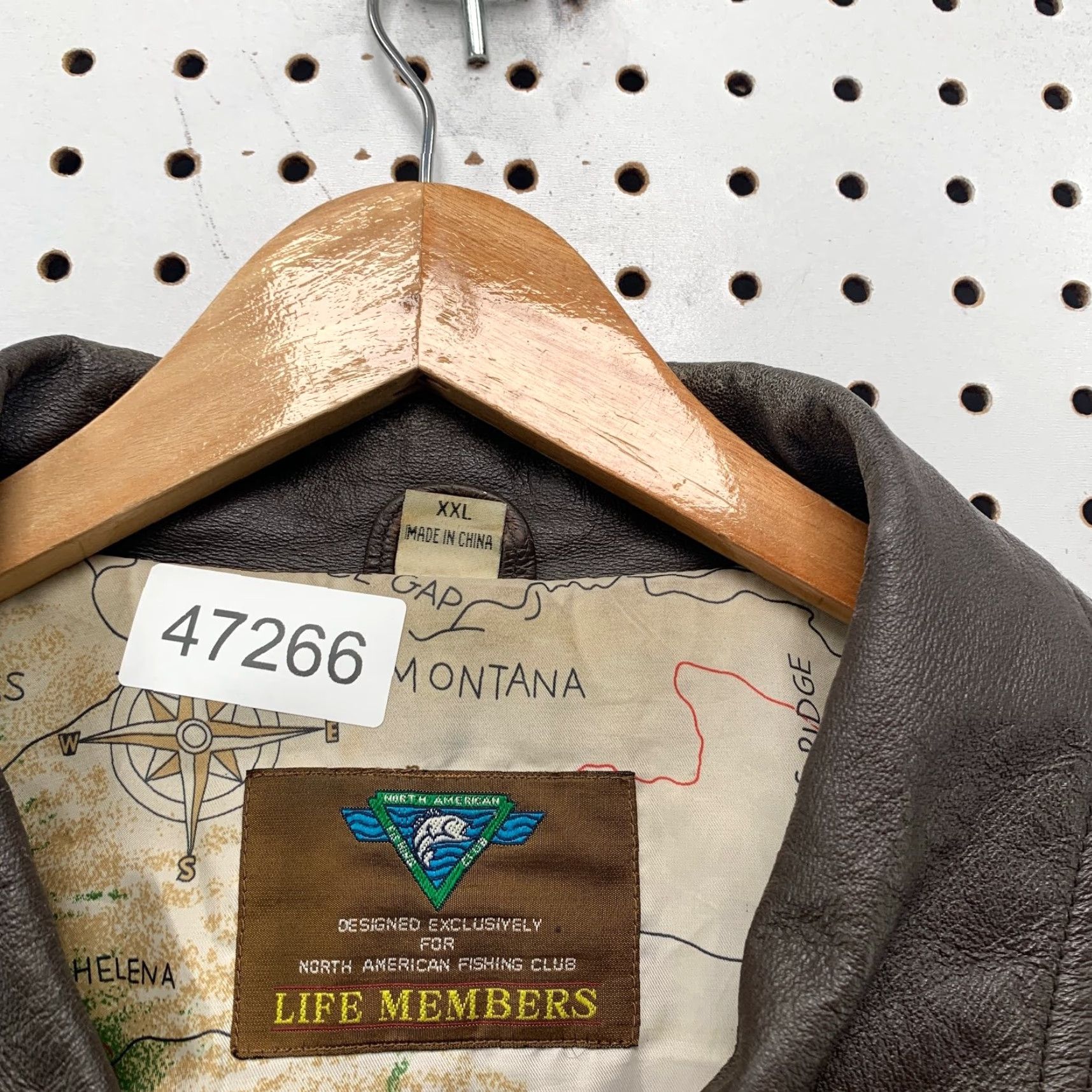 Vintage VINTAGE Life Members Bomber Jacket Mens 2XL Brown River Map Liner Jacket Size US XXL / EU 58 / 5 - 3 Thumbnail
