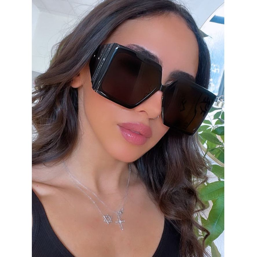 image of New Dior Diorsolar S1U Oversized Sunglasses In Black, Women's