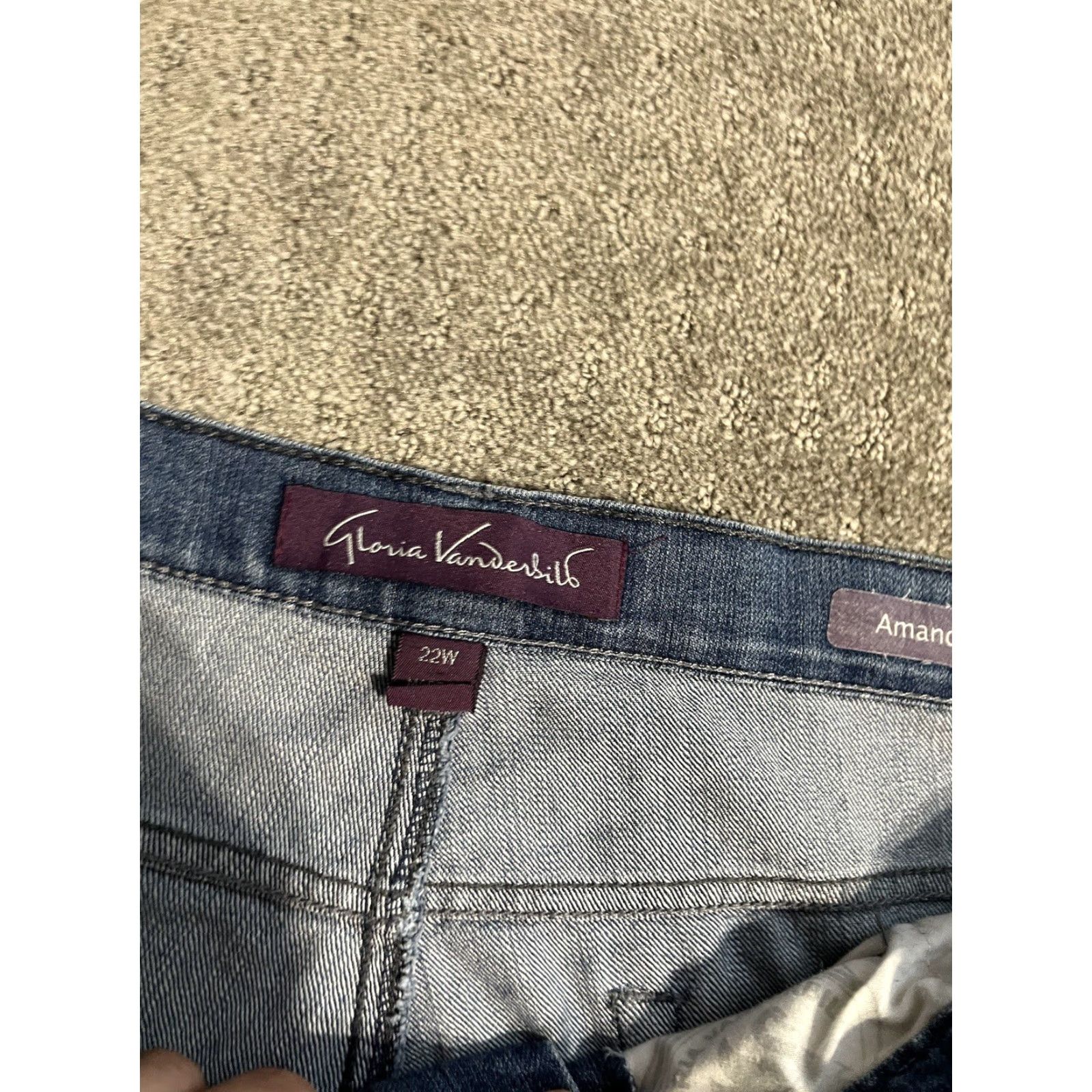 Gloria Vanderbilt VINTAGE Gloria Vanderbilt Women’s Straight Jeans 22W Blue Denim Amanda Size 40" / US 18 - 5 Thumbnail