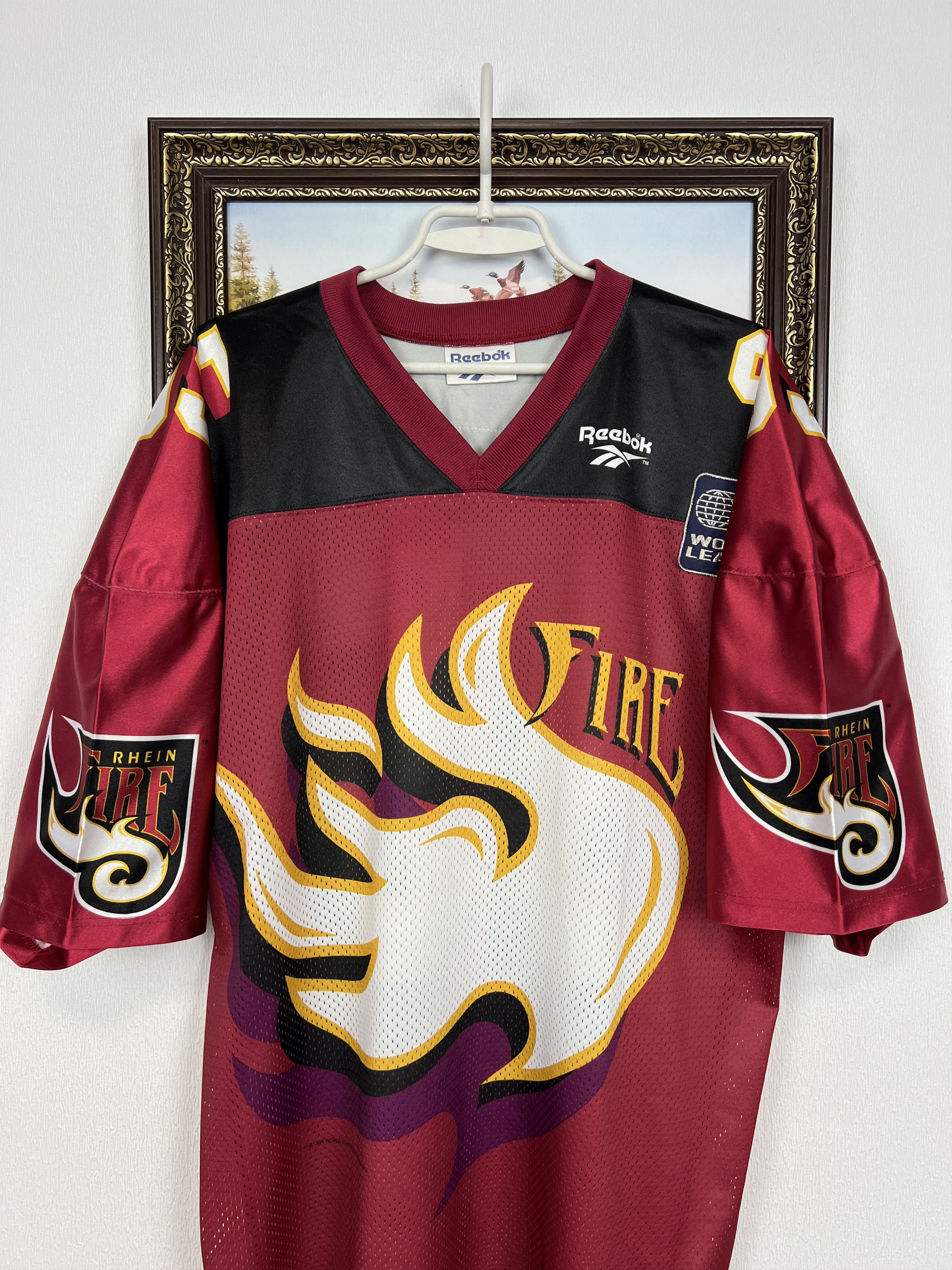 Reebok Vintage Rhein Fire World League WLF NFL Football Jersey Size US XL / EU 56 / 4 - 2 Thumbnail