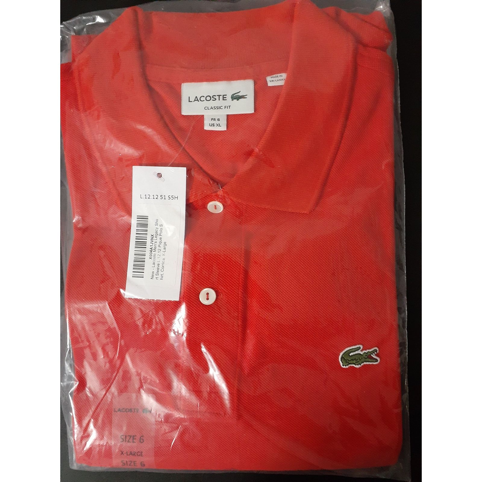 Lacoste Lacoste Men's Legacy Short L.1212 Pique Polo XL Corrida Size US XL / EU 56 / 4 - 2 Thumbnail