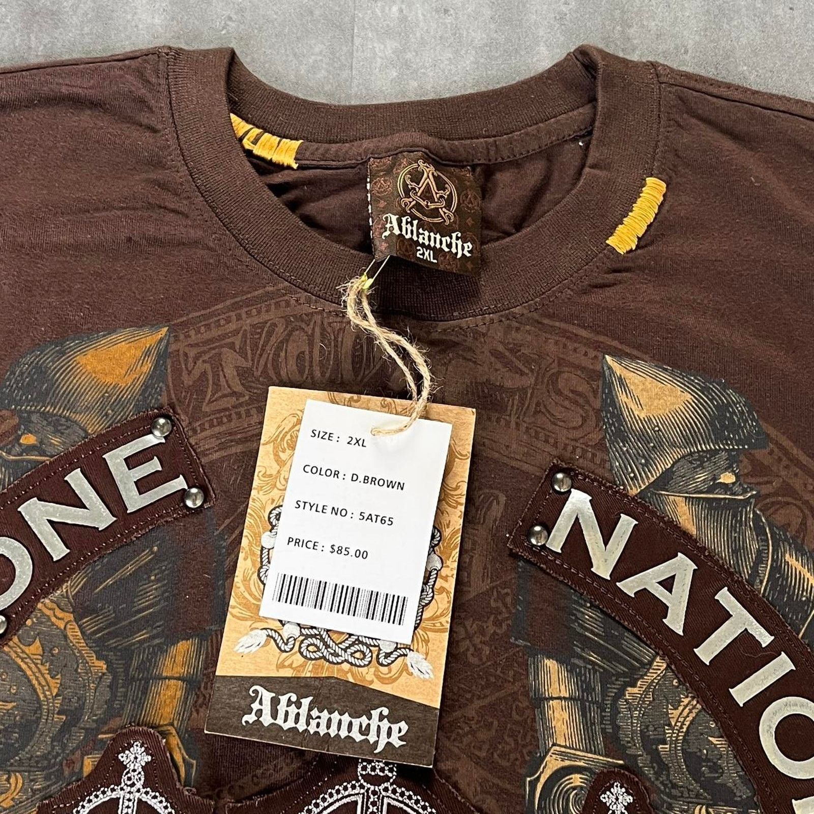 Affliction × JNCO × Japanese Brand Crazy Y2K Affliction Style Unique Brown Graphic Grunge Shirt Size US XXL / EU 58 / 5 - 4 Thumbnail