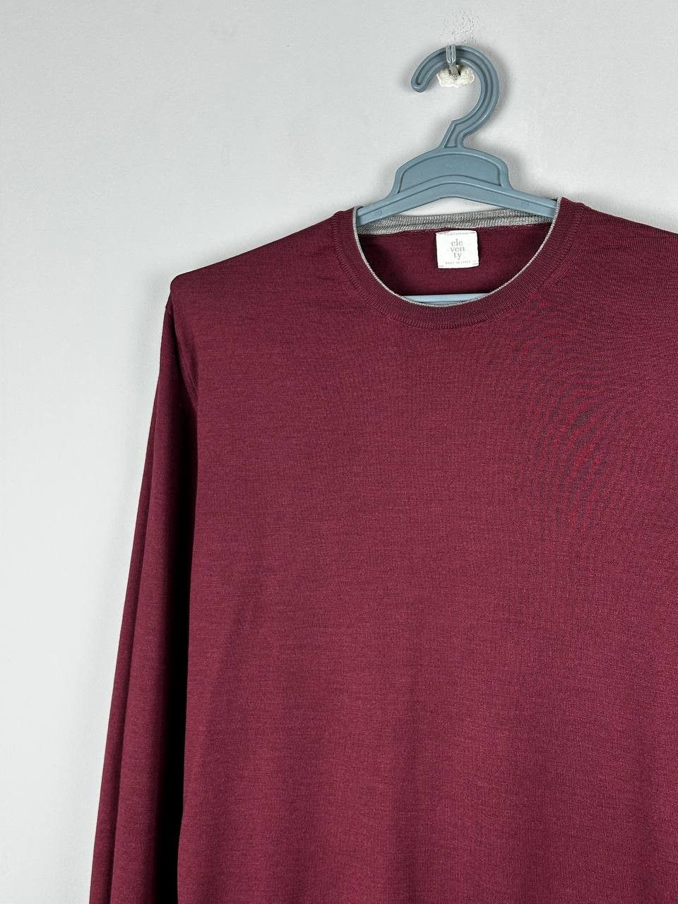 Eleventy Eleventy Paris Luxury Silk Wool Burgundy Sweater Size US XL / EU 56 / 4 - 3 Thumbnail