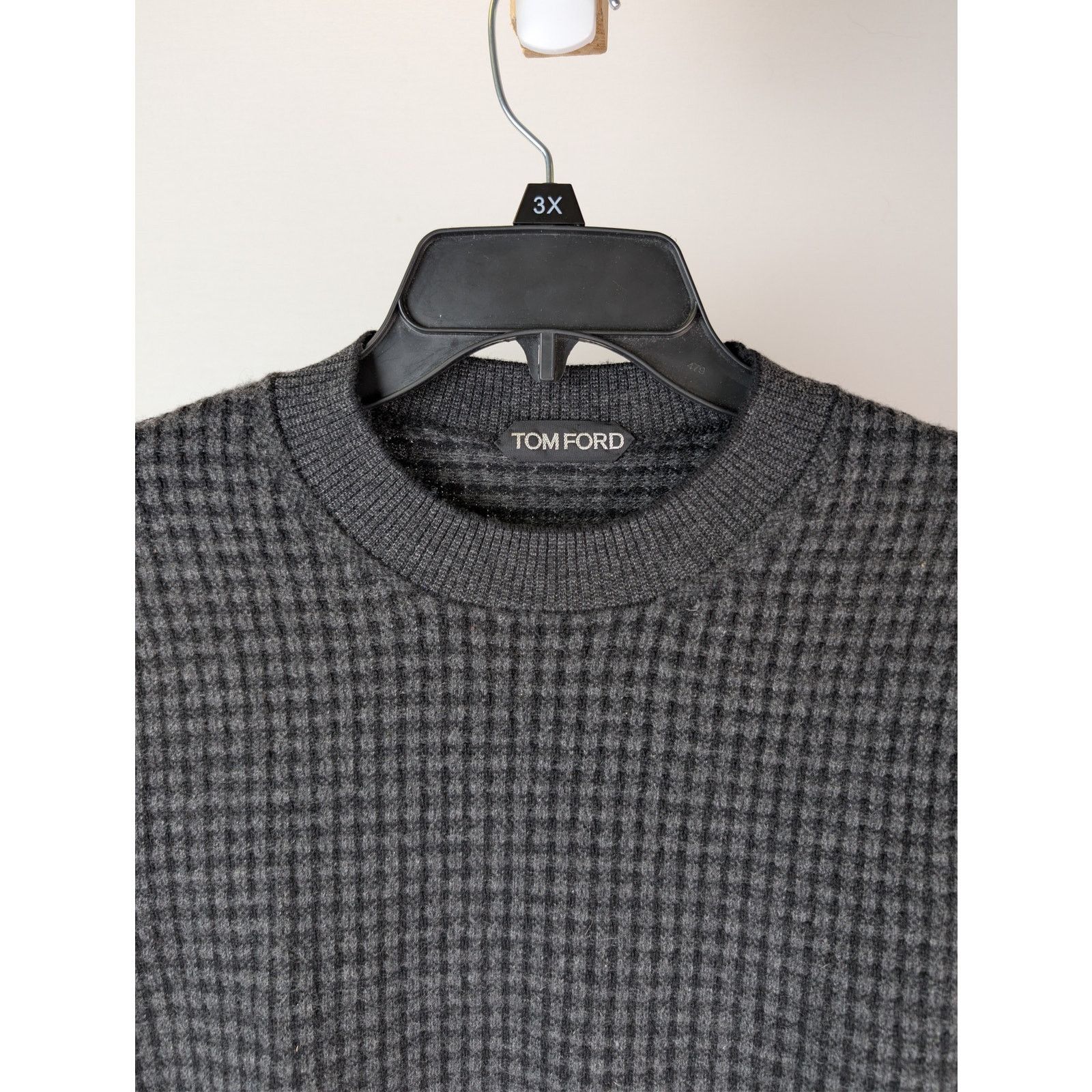 Tom Ford o1rshd1 CC20 checkered crewneck sweater in Grey Size US M / EU 48-50 / 2 - 7 Thumbnail