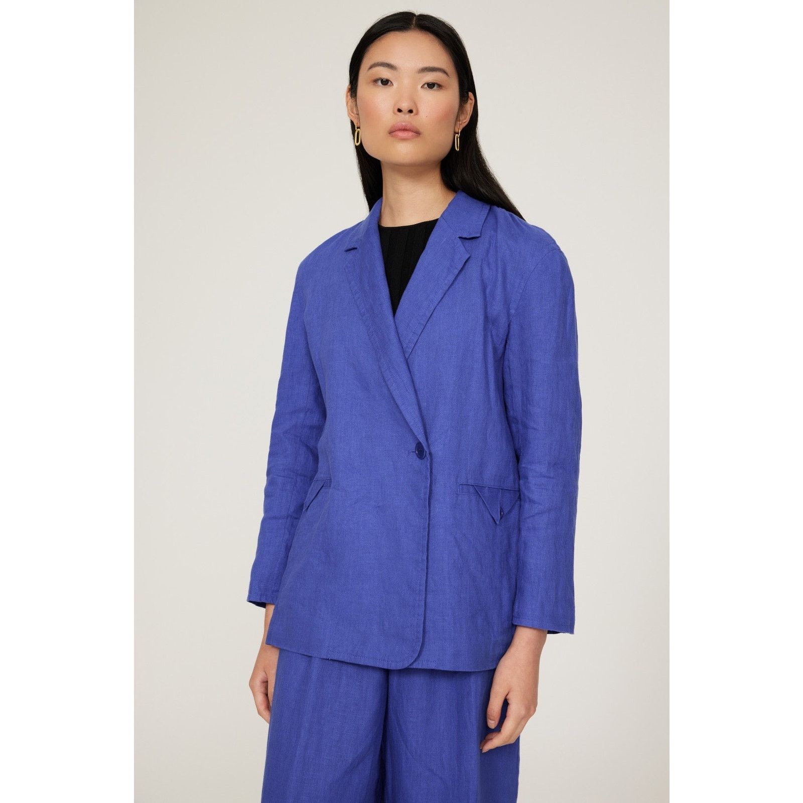 Madewell Madewell Sz XS Blue Double-Breasted Oversized Blazer Linen Size XS / US 0-2 / IT 36-38 - 1 Thumbnail