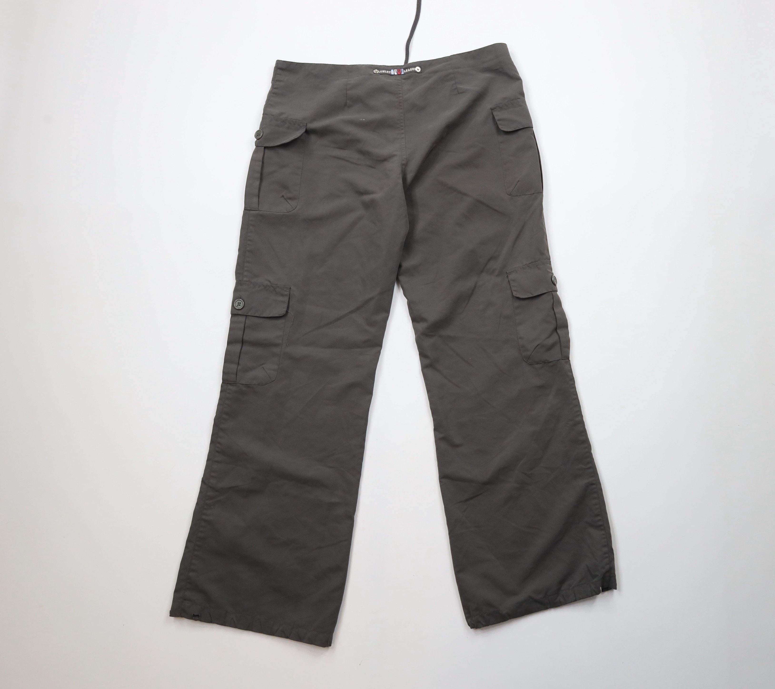 Vintage Vintage 90s Y2K Baggy Wide Leg Cargo Pants Polyester Gray Size 32" / US 10 / IT 46 - 7 Thumbnail