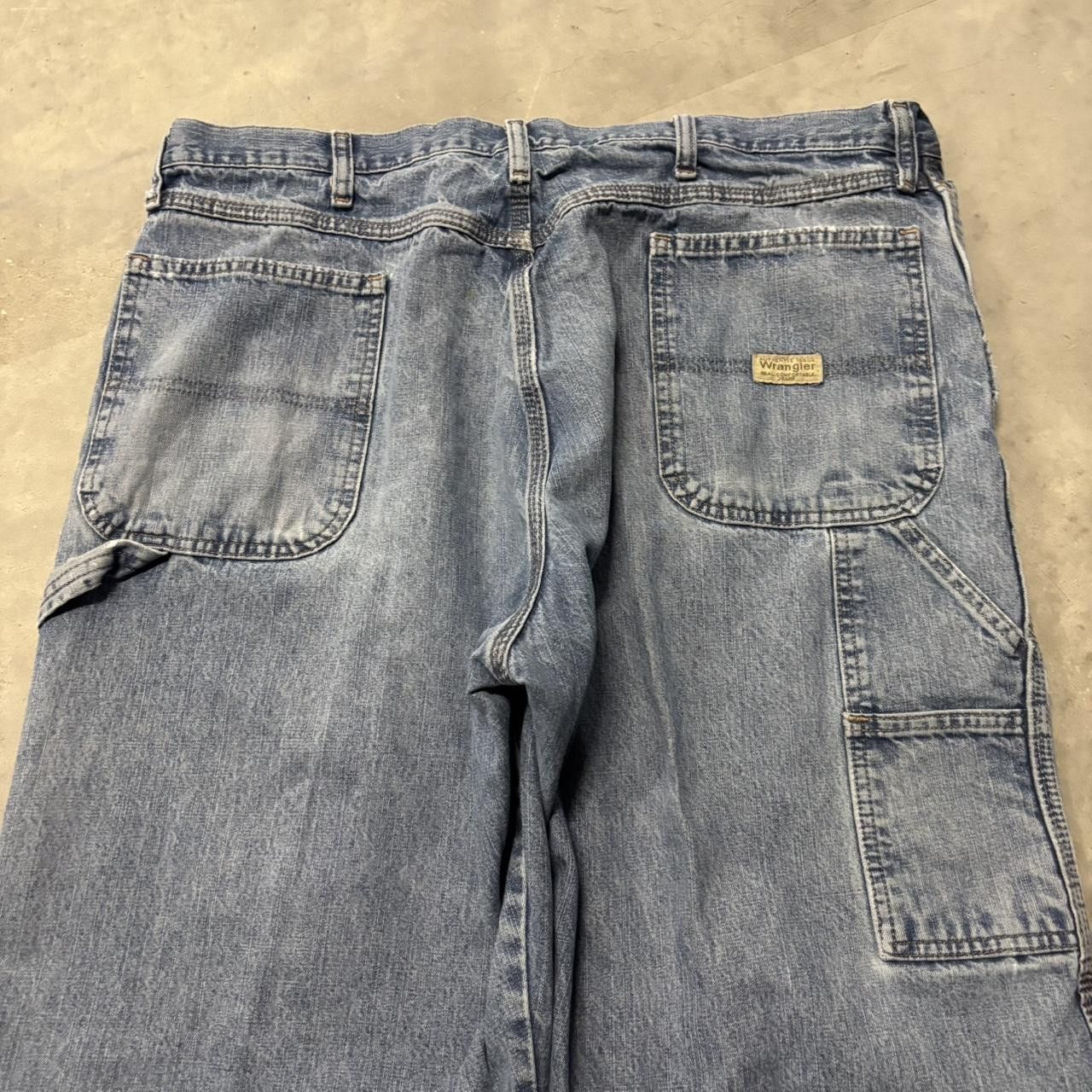 Japanese Brand × Vintage Crazy Vintage Y2K/2000s Baggy Faded Light Wash Distressed Skater Carpenter Denim Jeans! Size US 40 / EU 56 - 7 Thumbnail