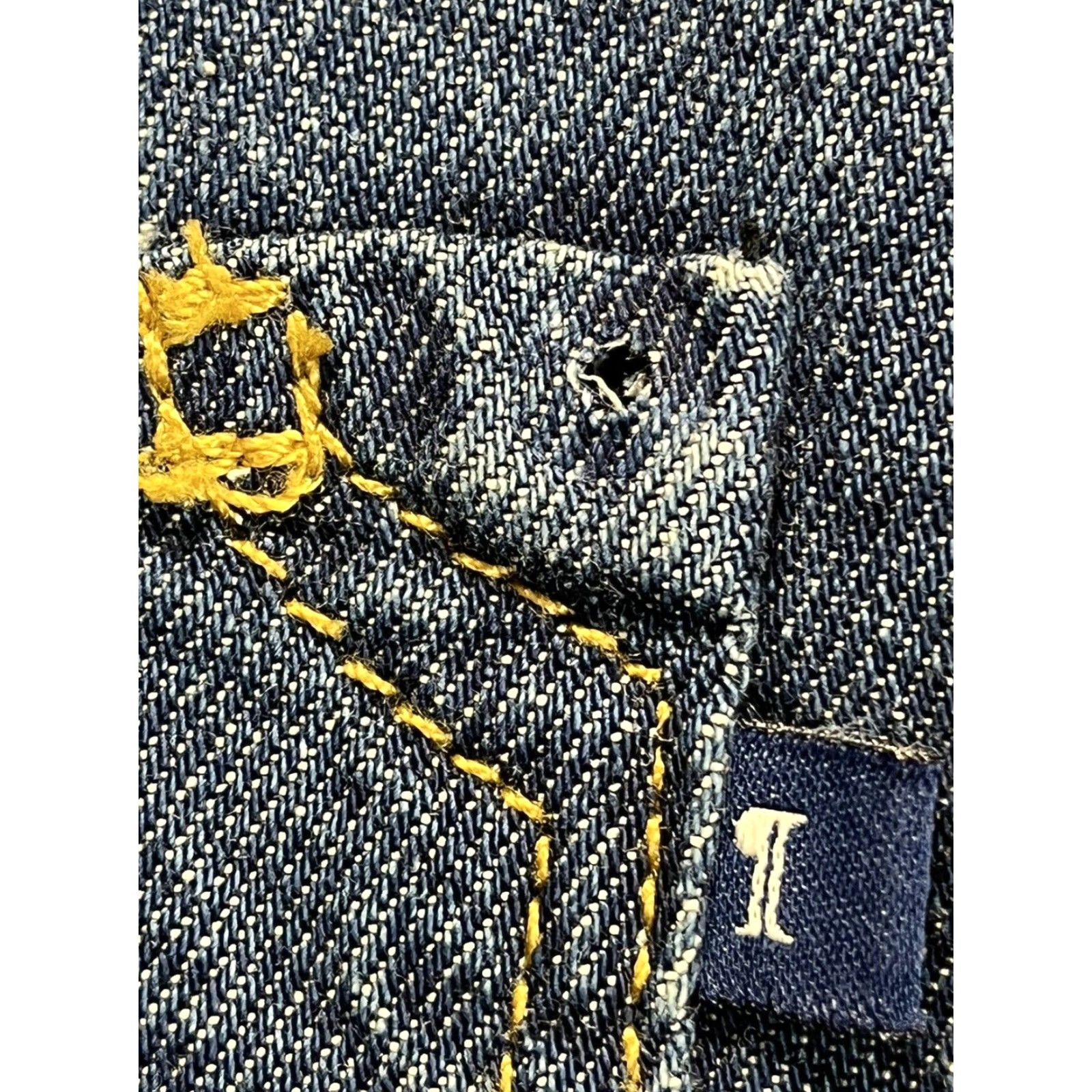 Vintage Pilcro for Anthropologie Jeans High Waist Wide-Leg Blue Paint Splatter Women Regular Size 26 NWT Flaw Missing Rivet Size 26" / US 2 / IT 38 - 8 Thumbnail