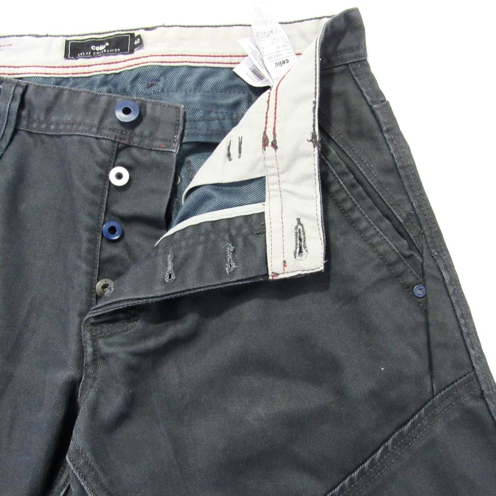 Celio CELIO Mens Slim Fit Straight Leg Jeans Black Waist 32 / 32 SKU Y12917 Size US 32 / EU 48 - 7 Thumbnail