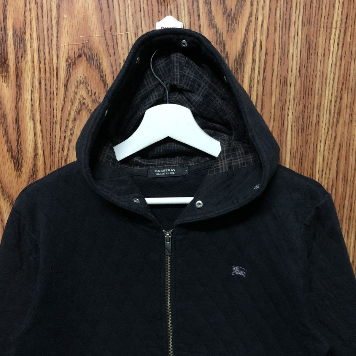 Burberry Vintage Burberry Black Rabel Quilted Hoodie Zipper Size US S / EU 44-46 / 1 - 3 Thumbnail