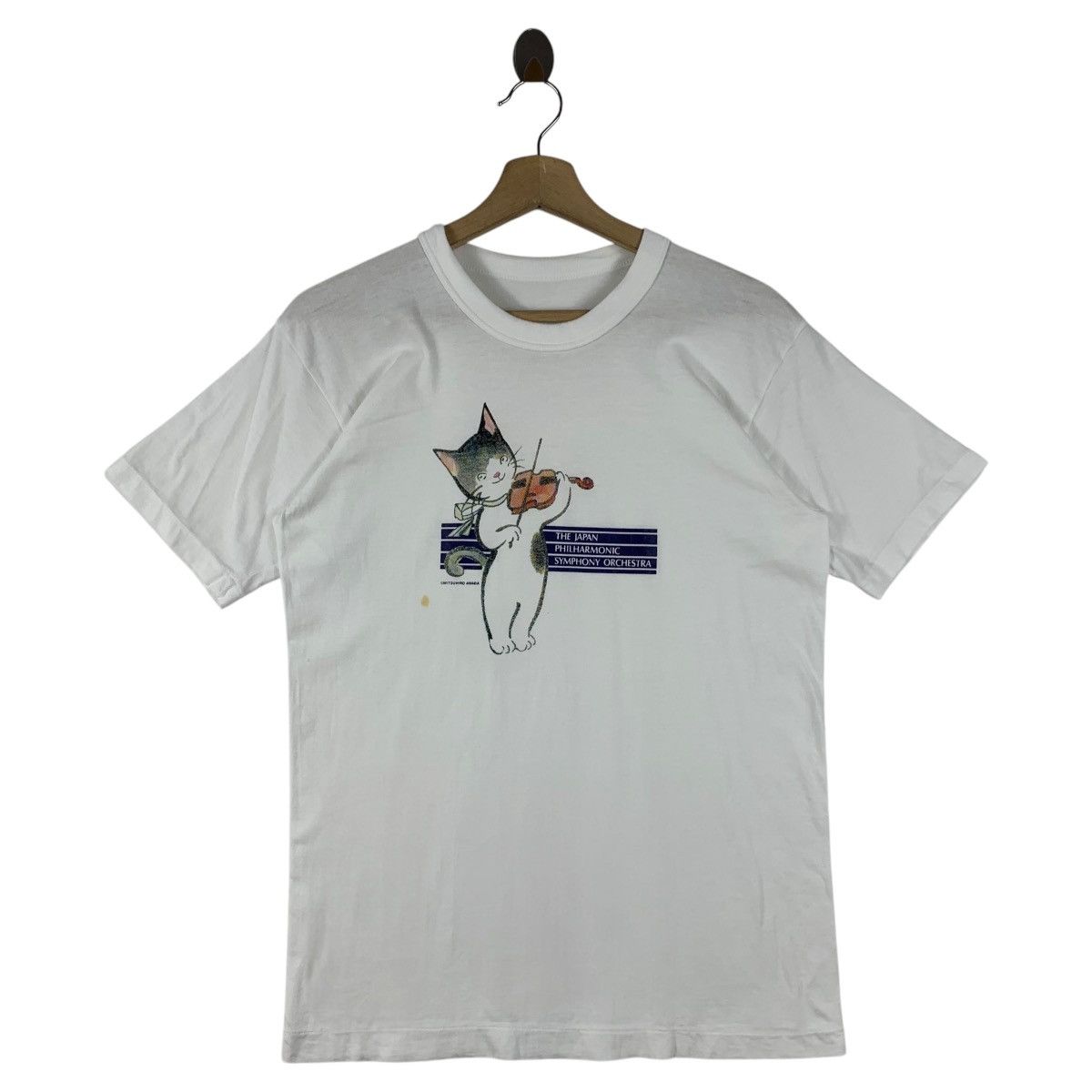 Vintage Vintage 90s MITSUHIRO AMADA Japan orchestra cat printed tee Size US S / EU 44-46 / 1 - 1 Thumbnail