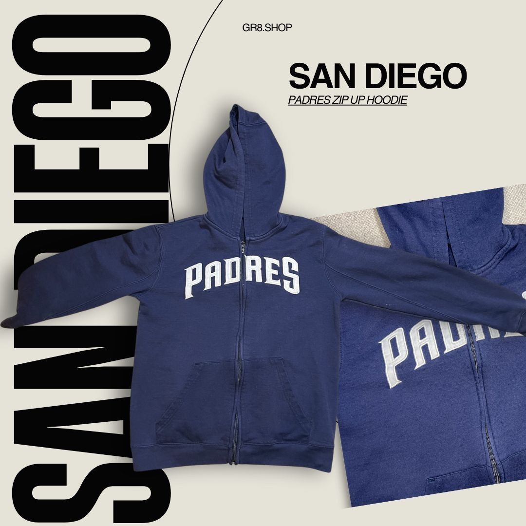 Other San Diego Padres Boys Size 14 Navy Zip-Up Hoodie With Embroi Size US M / EU 48-50 / 2 - 1 Thumbnail