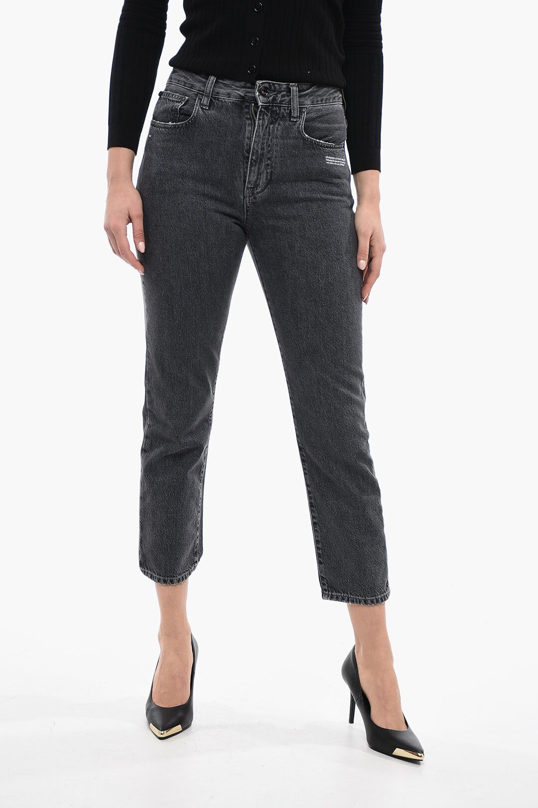 image of Off White Og1Mm0524 Straight Fit Corporate Jeans In Grey, Women's (Size 26)