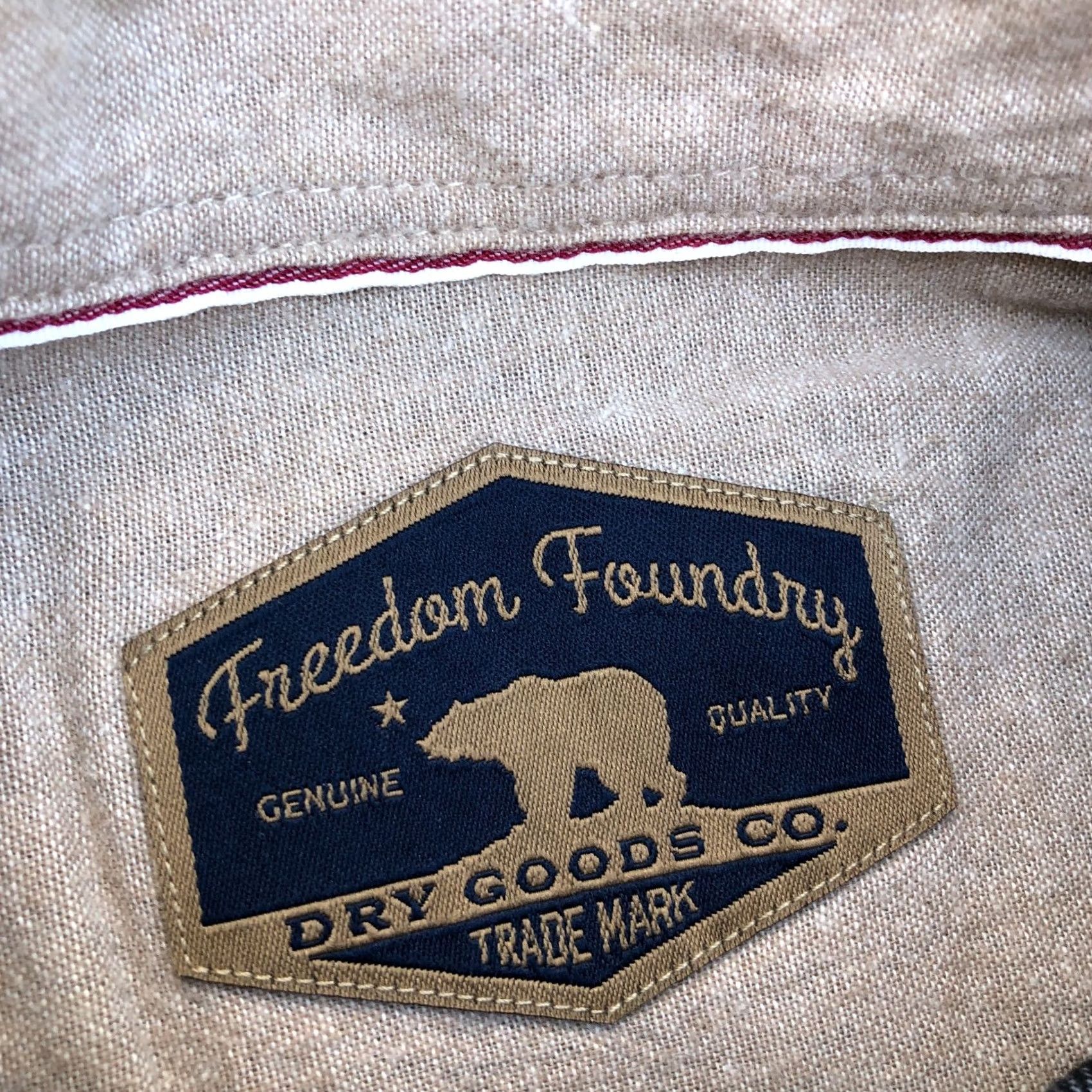 Vintage FREEDOM FOUNDRY Heavy Denim Button Down Shirt LG Men's Blue Long Sleeve Top Size US L / EU 52-54 / 3 - 5 Thumbnail