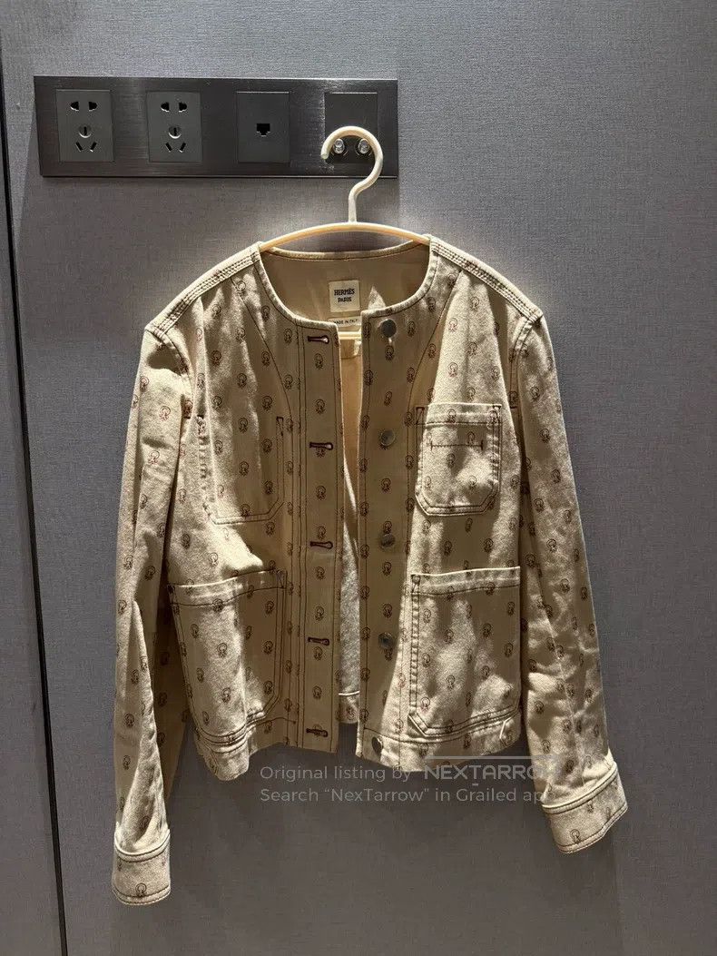 Hermes Hermes Pig Nose Khaki Equestrian Denim Jacket Size XS / US 0-2 / IT 36-38 - 1 Thumbnail