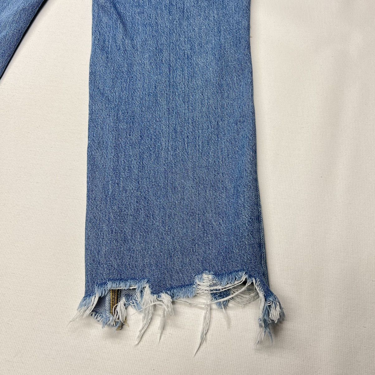 Free People We The Free Jeans Blue Straight Distressed Destroyed Ripped Size 29" - 16 Thumbnail