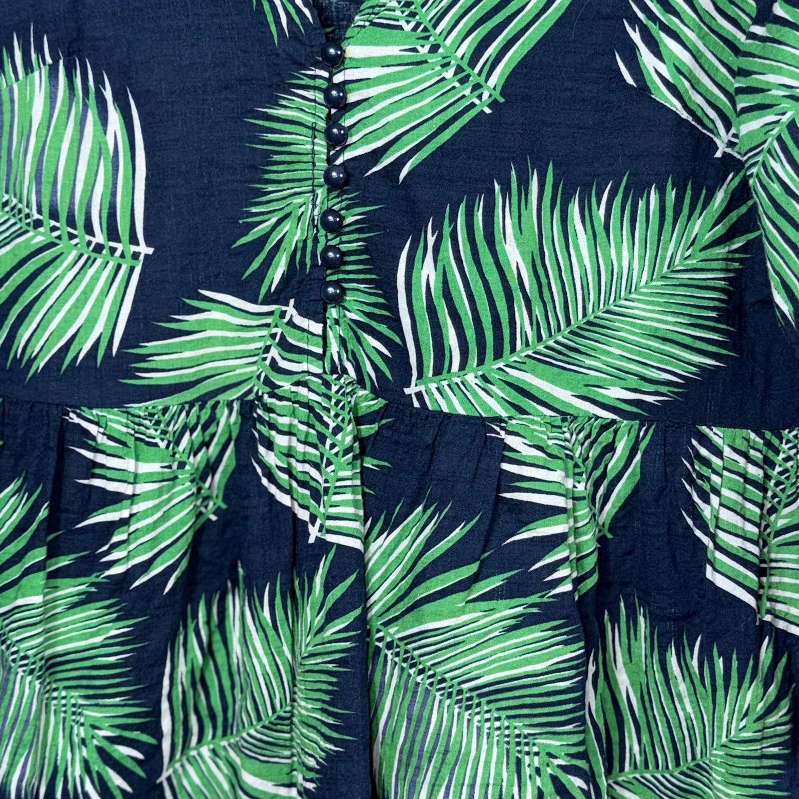 Other JJ'S Fairyland Large Palm Leaf Print Blouse Size L / US 10 / IT 46 - 2 Thumbnail