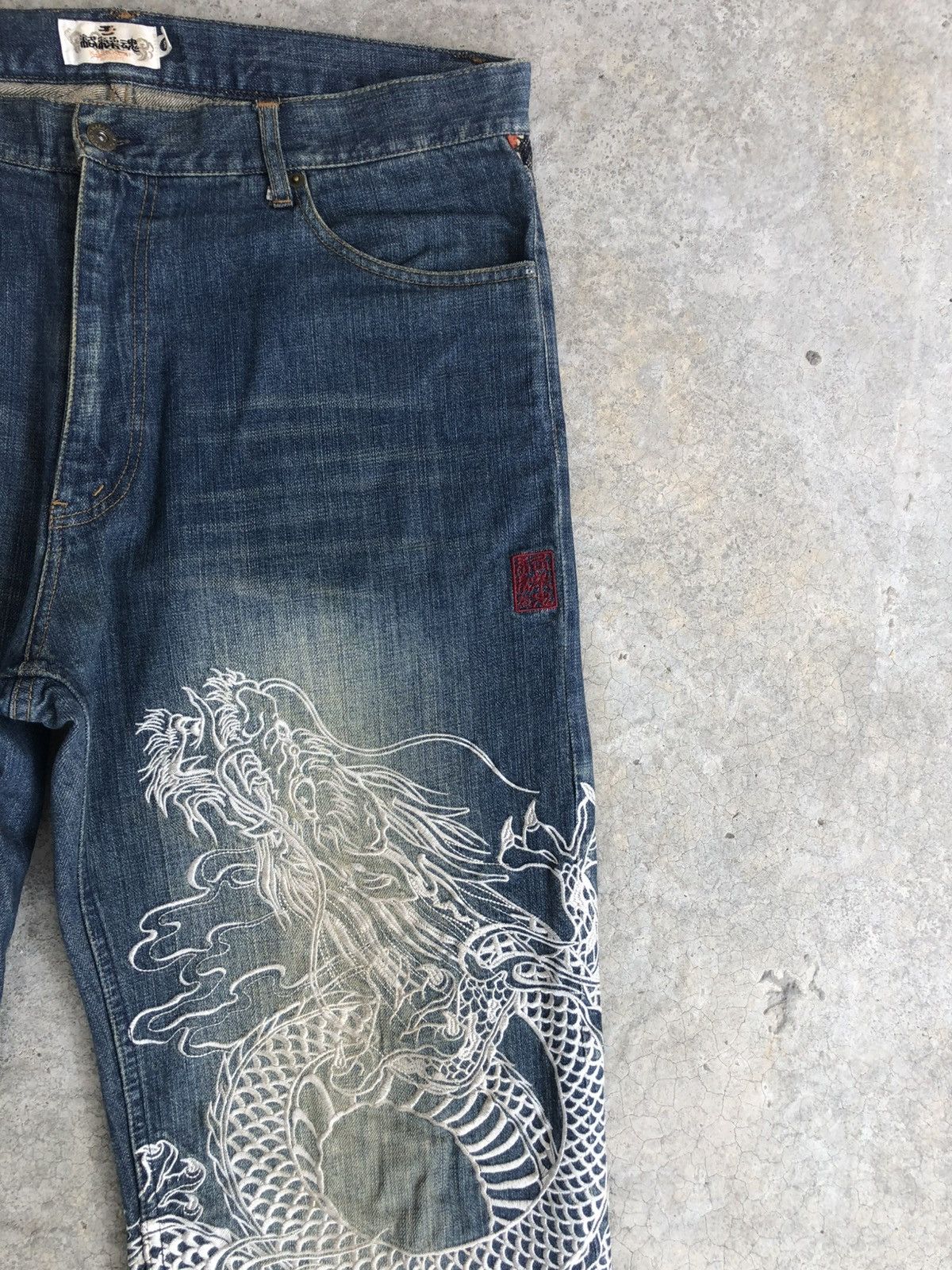 Karakuri Tamashii Karakuri Tamashii Embroidered Jeans Distressed Deni Size US 38 / EU 54 - 5 Thumbnail