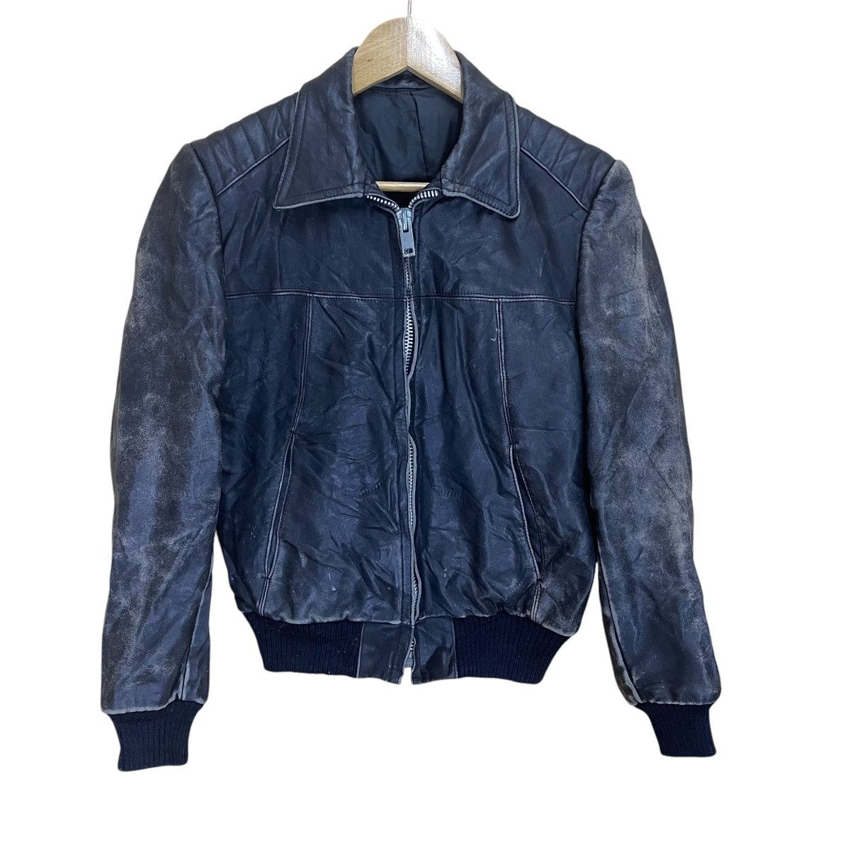 Genuine Leather × Vintage Vintage 70s Leather Jacket Leather Motorcycle Jacket Size US S / EU 44-46 / 1 - 1 Thumbnail