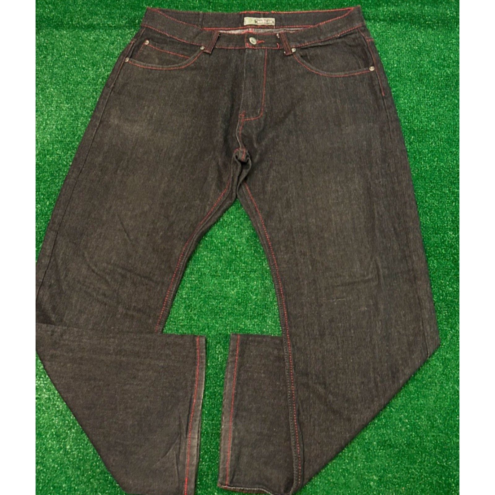 Vintage VINTAGE Soulja Jeans Baggy Hip Hop Skater Grunge VTG Mens 36 Black Red 36x32 Wide-Leg Jeans Mens Size US 36 / EU 52 - 3 Thumbnail