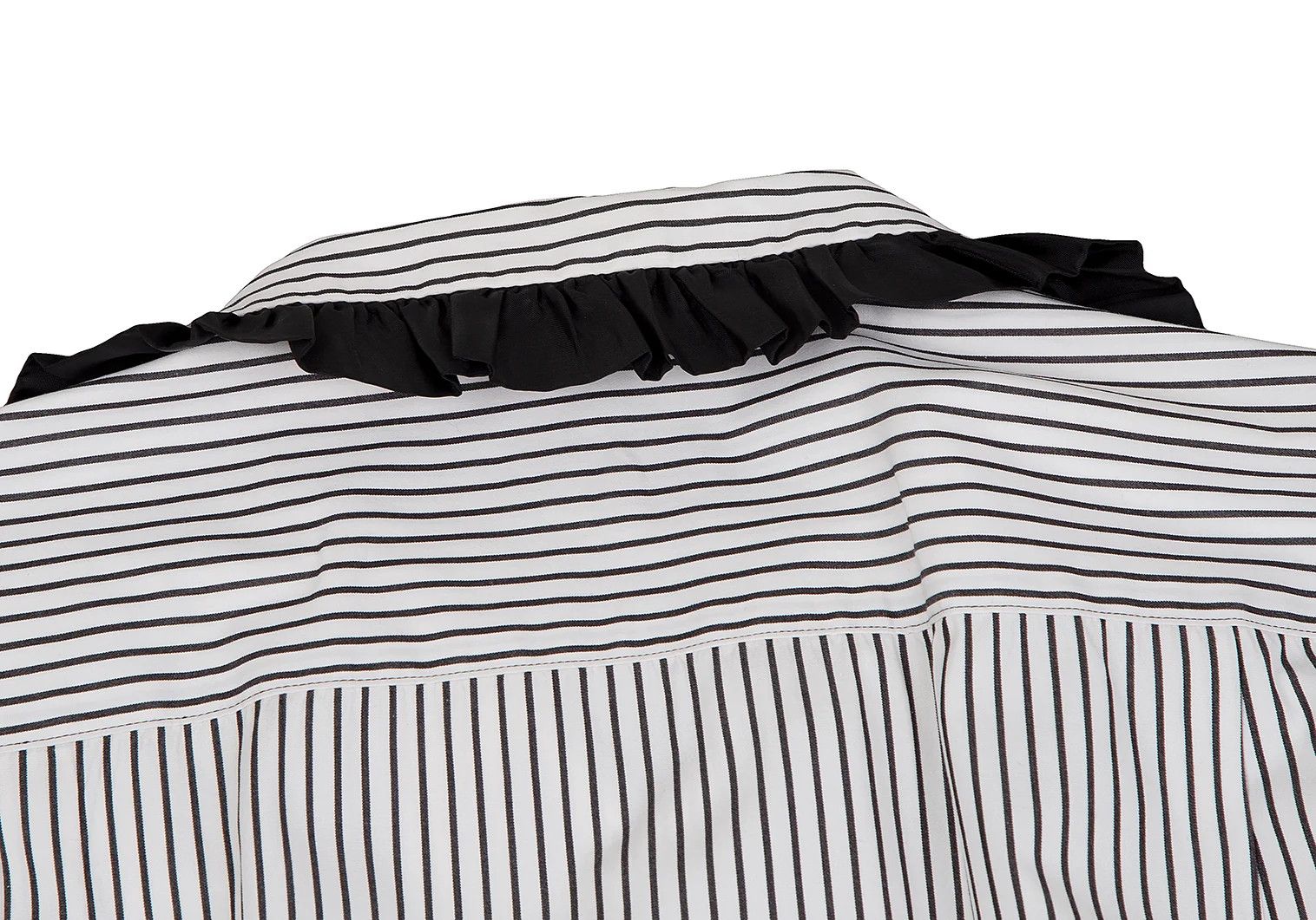 Comme des Garcons Homme Plus Striped Frill Decor Shirt in Black and White, Size XS Size US XS / EU 42 / 0 - 14 Thumbnail