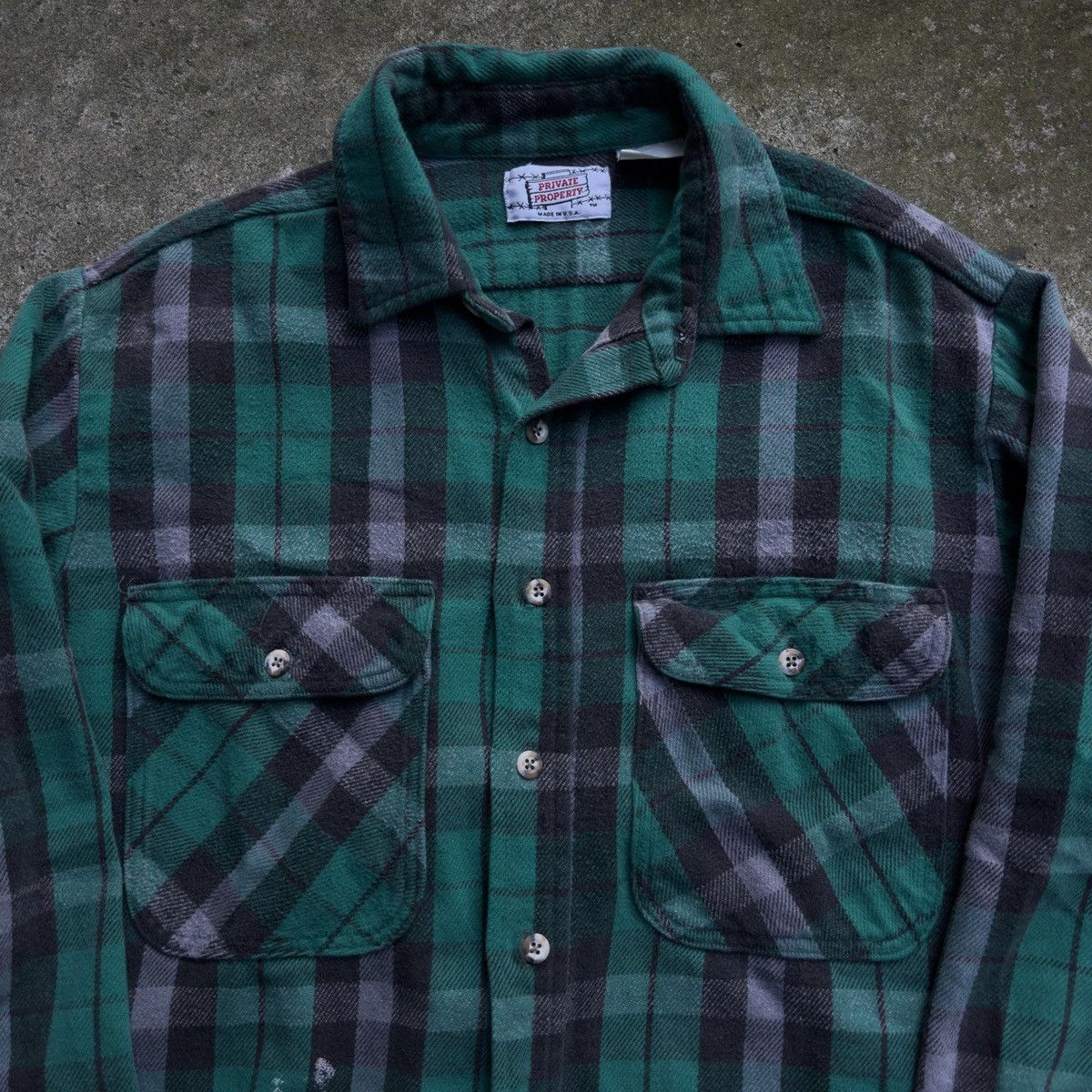 Vintage Thrashed Faded Distressed Plaid Flannel Shirt ERD Grunge Size US XL / EU 56 / 4 - 4 Thumbnail
