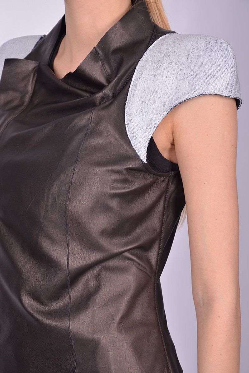 Rick Owens Last Size Rick Owens Leather Biker Vest in Black Size M / US 6-8 / IT 42-44 - 3 Thumbnail
