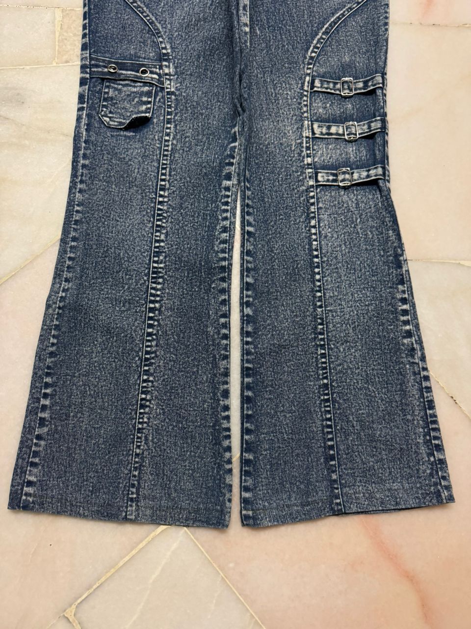 Tornado Mart 💥Bell Bottom💥Vintage Japanede Flared Washed Punk Jeans Size US 27 - 8 Thumbnail