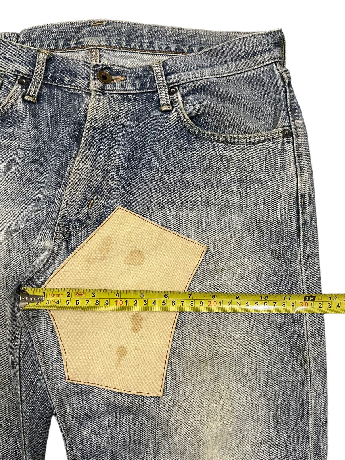 Edwin Vintage Edwin Blue Wash Distressed Patchwork Style Jeans Size US 34 / EU 50 - 12 Thumbnail