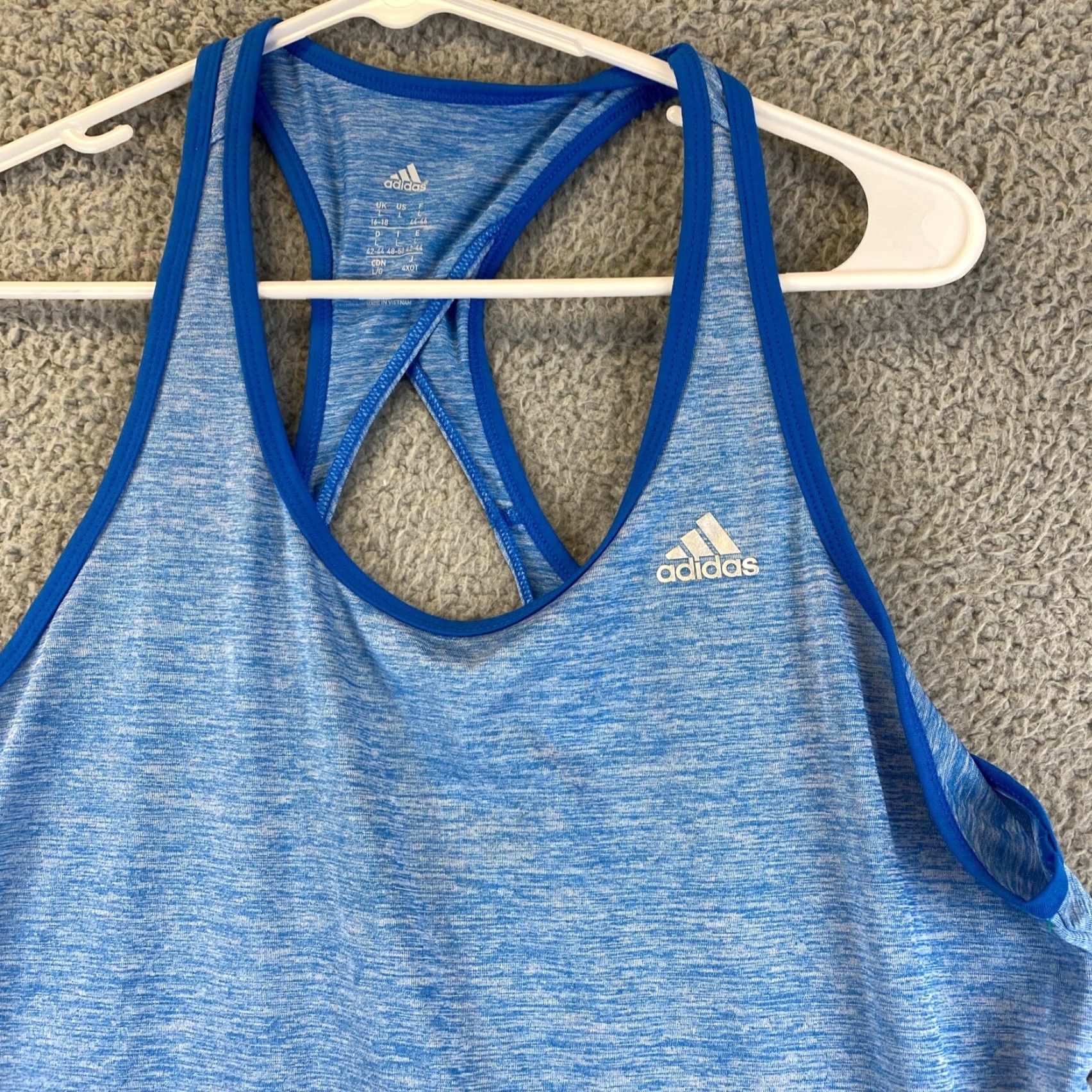 Adidas Adidas Women's L Tank Top Racer Back Dri-fit Blue 51-26 Size L / US 10 / IT 46 - 2 Thumbnail