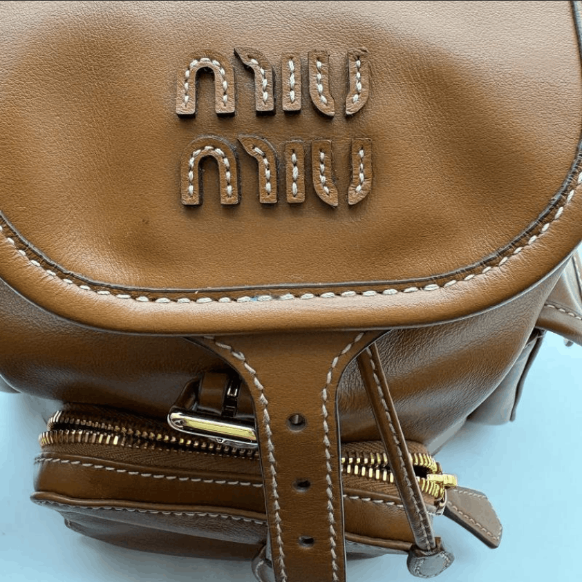 Miu Miu Miu Miu Calfskin Backpack with Engraved Logo Size ONE SIZE - 23 Thumbnail