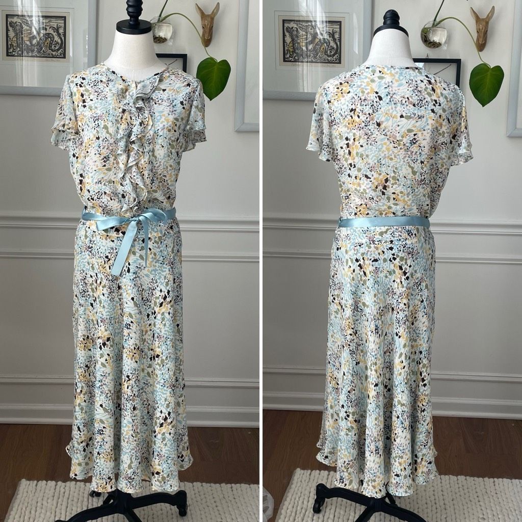 Jones New York Jones New York 100% Silk Voile Skirt Blouse Set 6 Size M / US 6-8 / IT 42-44 - 1 Thumbnail