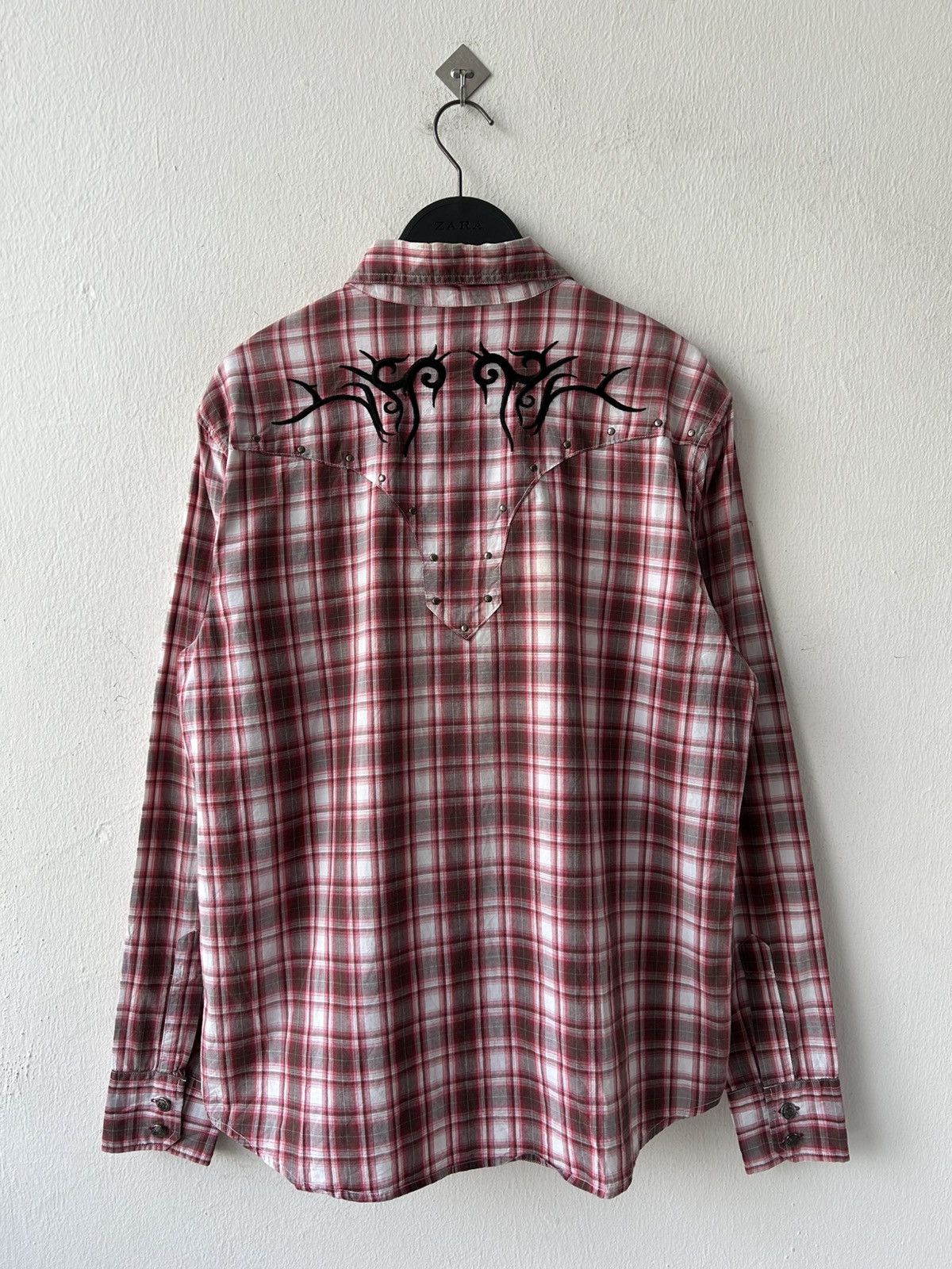 Japanese Brand Y2k Tattoo Embroidery Flannel Size US L / EU 52-54 / 3 - 4 Thumbnail