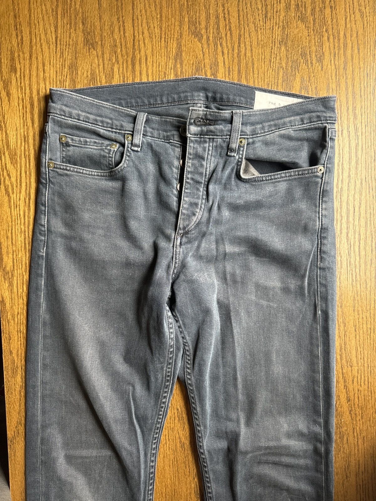 Rag & Bone Rag & Bone Standard Issue Washed Grey Blue Jeans Size US 32 / EU 48 - 3 Thumbnail