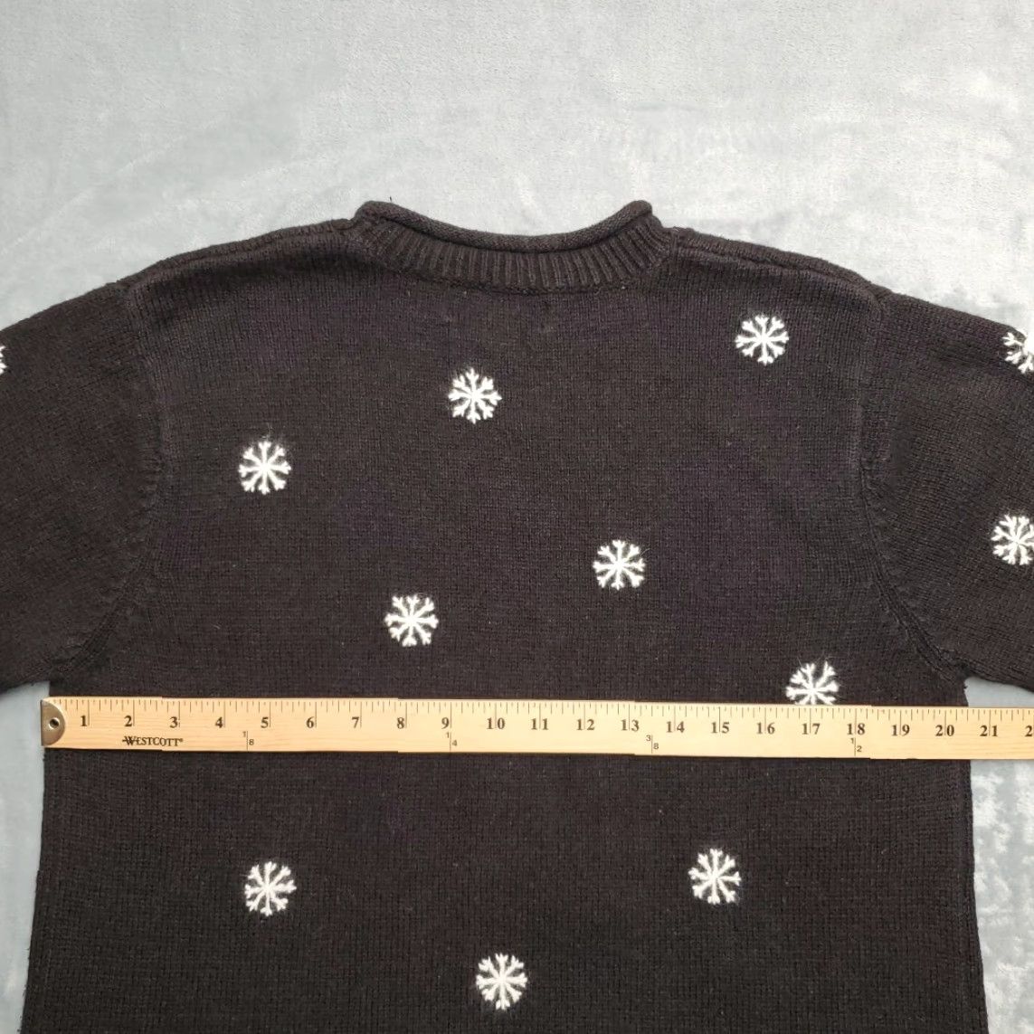 Etro VINTAGE Christmas Sweater Womens Large Black Snowman Holiday Retro Y2K 90s Granny Size M / US 6-8 / IT 42-44 - 6 Thumbnail