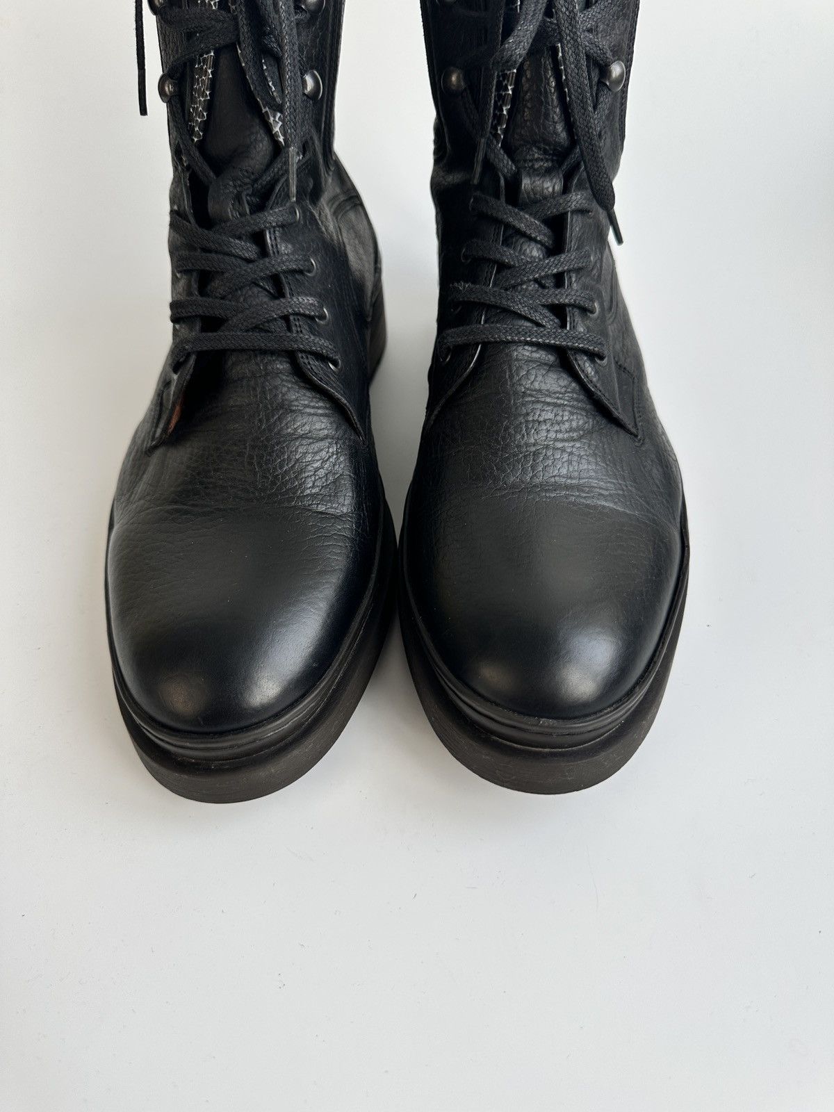 Floris van Bommel Floris van Bommel 10601 Black Leather Combat Boots Lace-up Size US 11 / EU 44 - 5 Thumbnail