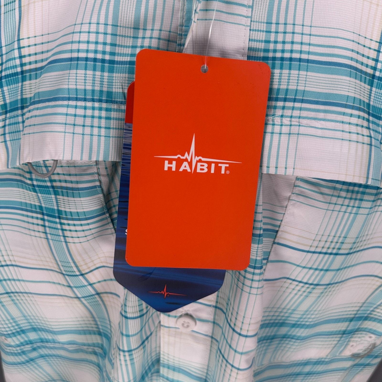 Other Habit Fishing Shirt Men 2XL XXL Blue Curacao Upstream Plaid Size US XXL / EU 58 / 5 - 6 Thumbnail