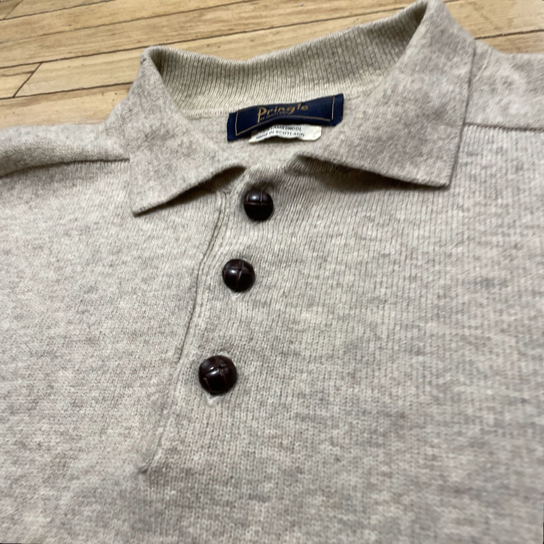 Pringle Of Scotland VTG Pringle of Scotland Sweater Mens L Brown Oversized Grunge Wool Lambswool PullOver Knit Casual Winter Fall Spring Knitwear Size US L / EU 52-54 / 3 - 4 Thumbnail